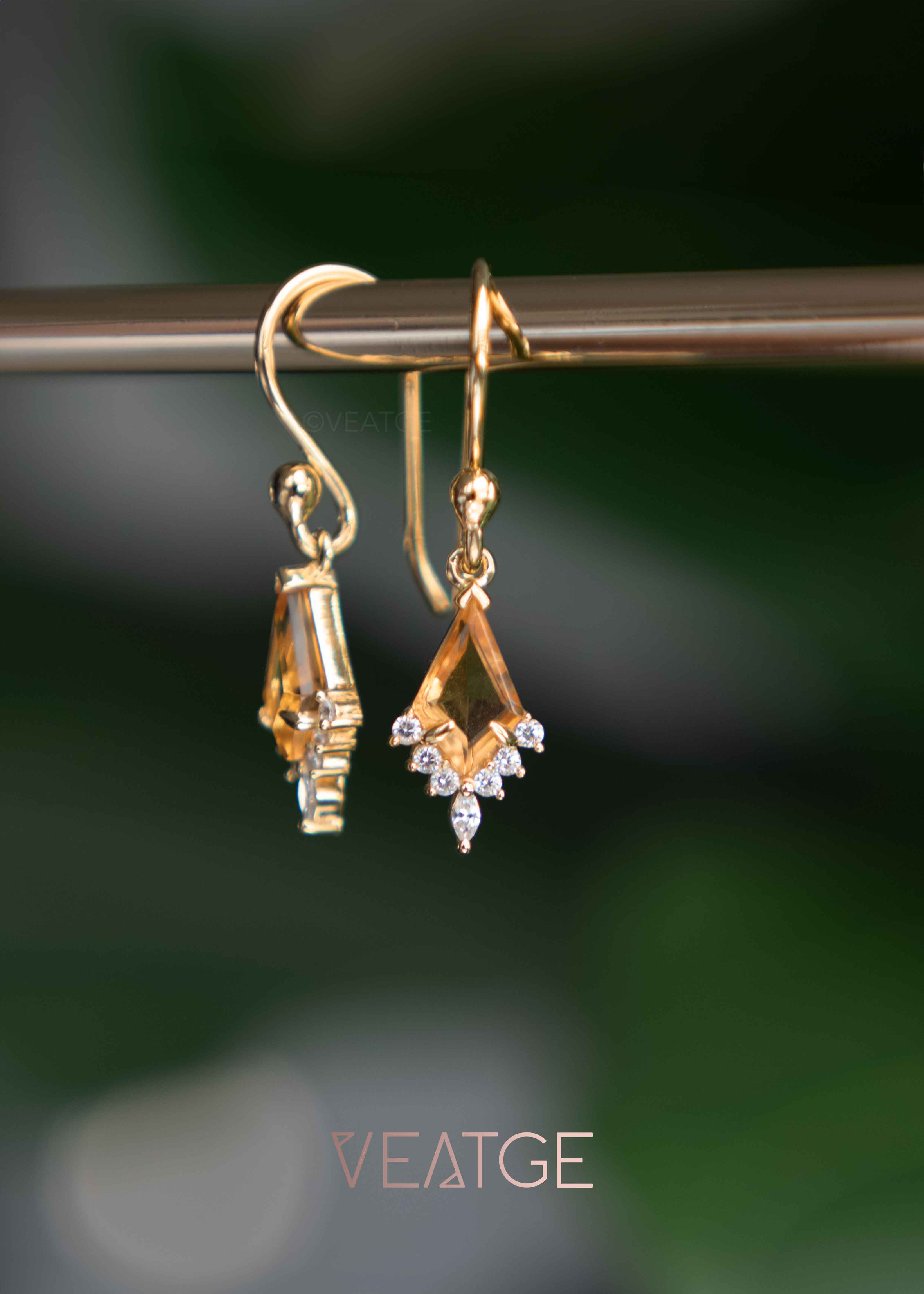 Citrine Dangle Earrings Gold November Birthstone Gift for Women,  Anniversary Gift for Wife, Mom birthday gifts birthstone jewelry