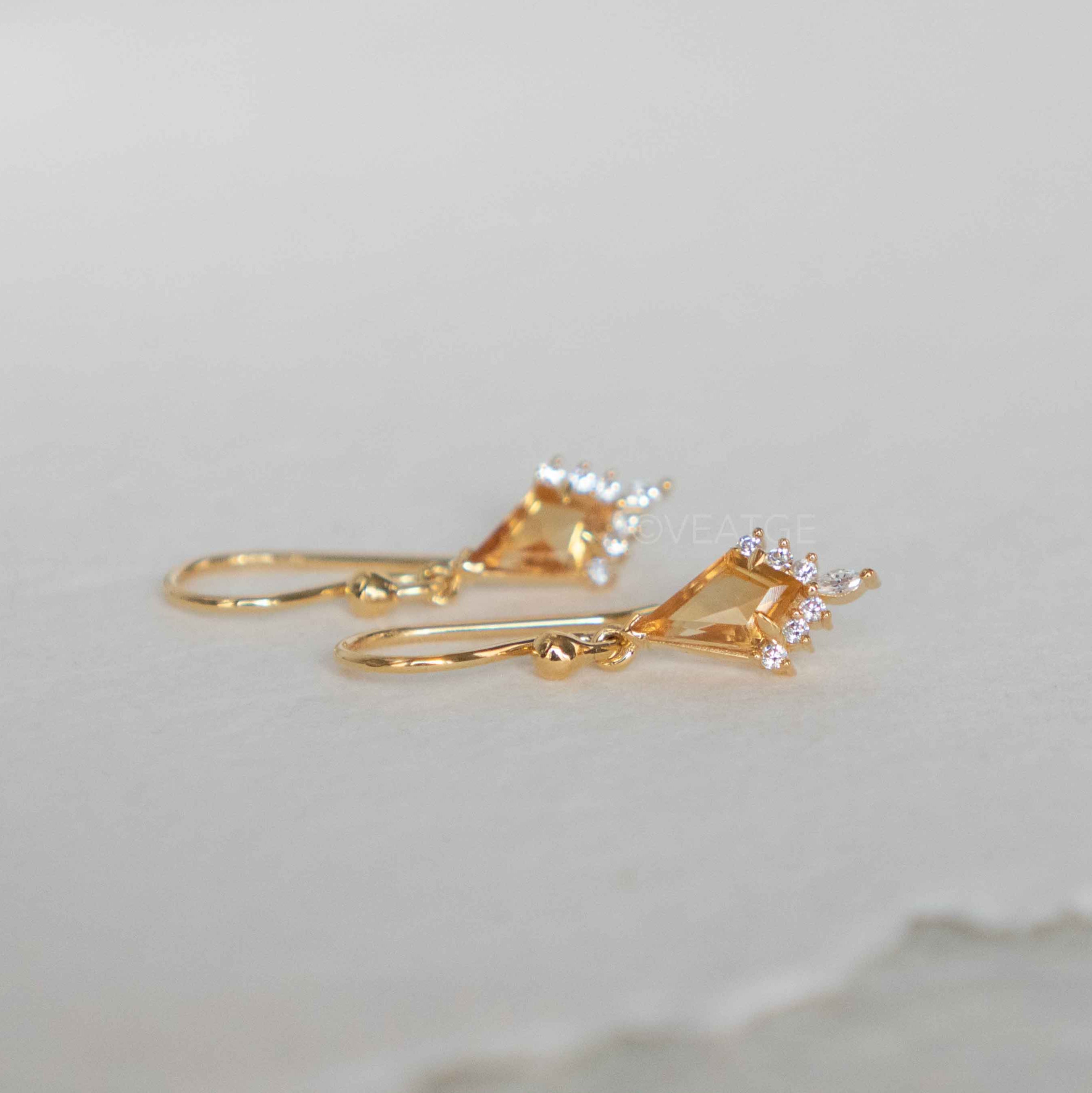 Citrine Dangle Earrings Gold November Birthstone Gift for Women,  Anniversary Gift for Wife, Mom birthday gifts birthstone jewelry