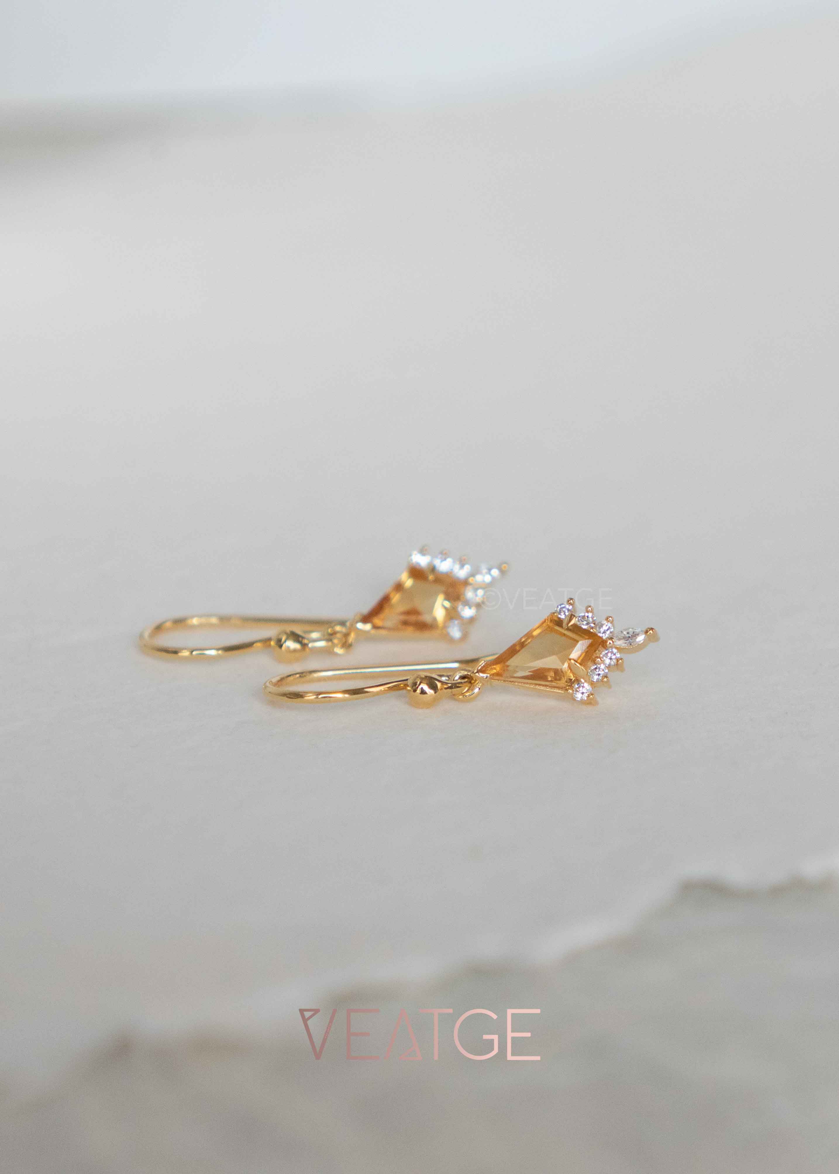 Citrine Dangle Earrings Gold November Birthstone Gift for Women,  Anniversary Gift for Wife, Mom birthday gifts birthstone jewelry