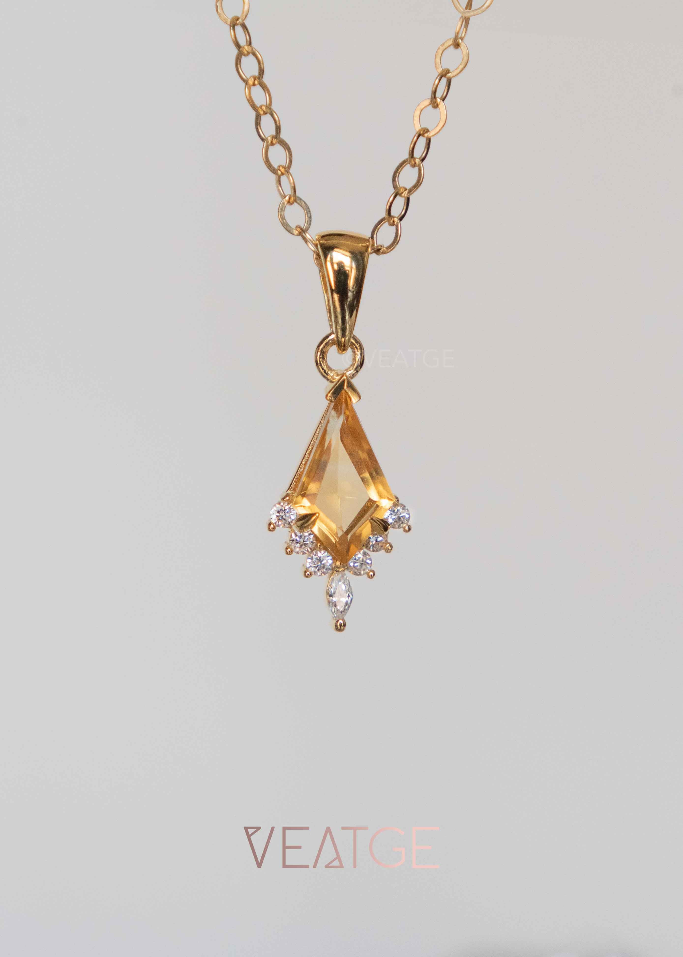 Citrine Gold Necklace November Birthstone Gifts for Women Birthday, Gift for Girls, Wife, Mom, Sister, Best friend