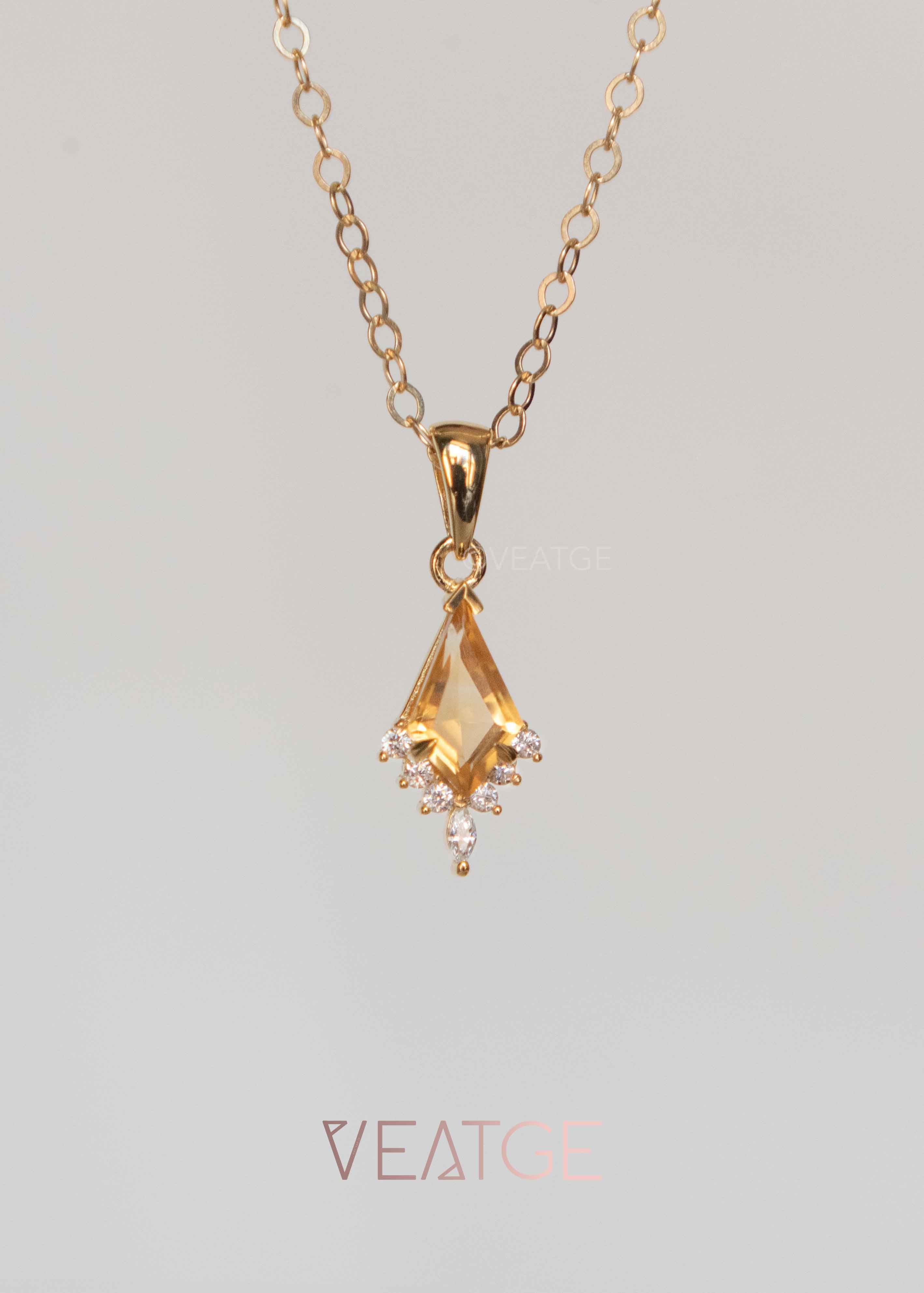 Citrine Gold Necklace November Birthstone Gifts for Women Birthday, Gift for Girls, Wife, Mom, Sister, Best friend