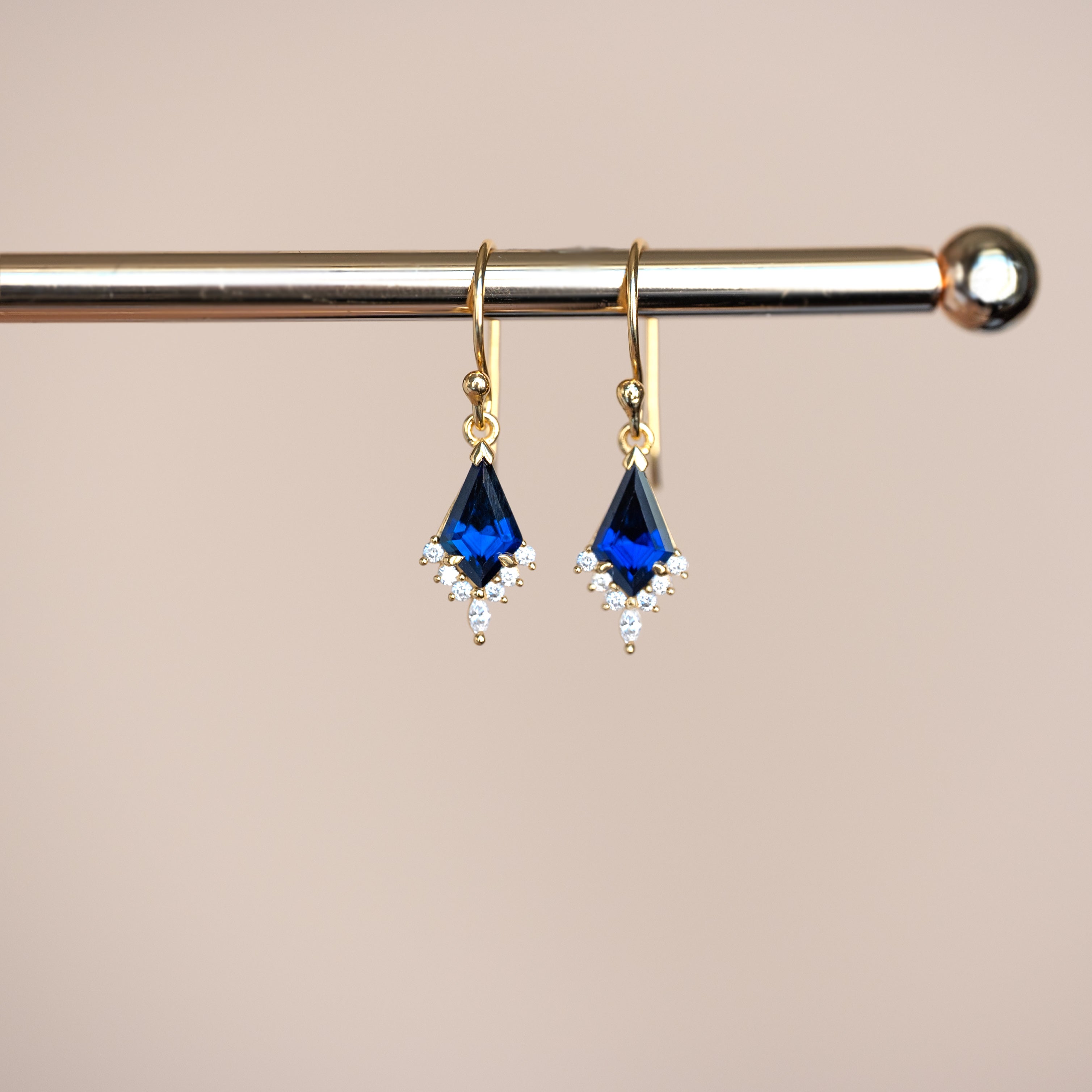 Sapphire Kite Dangle Earrings