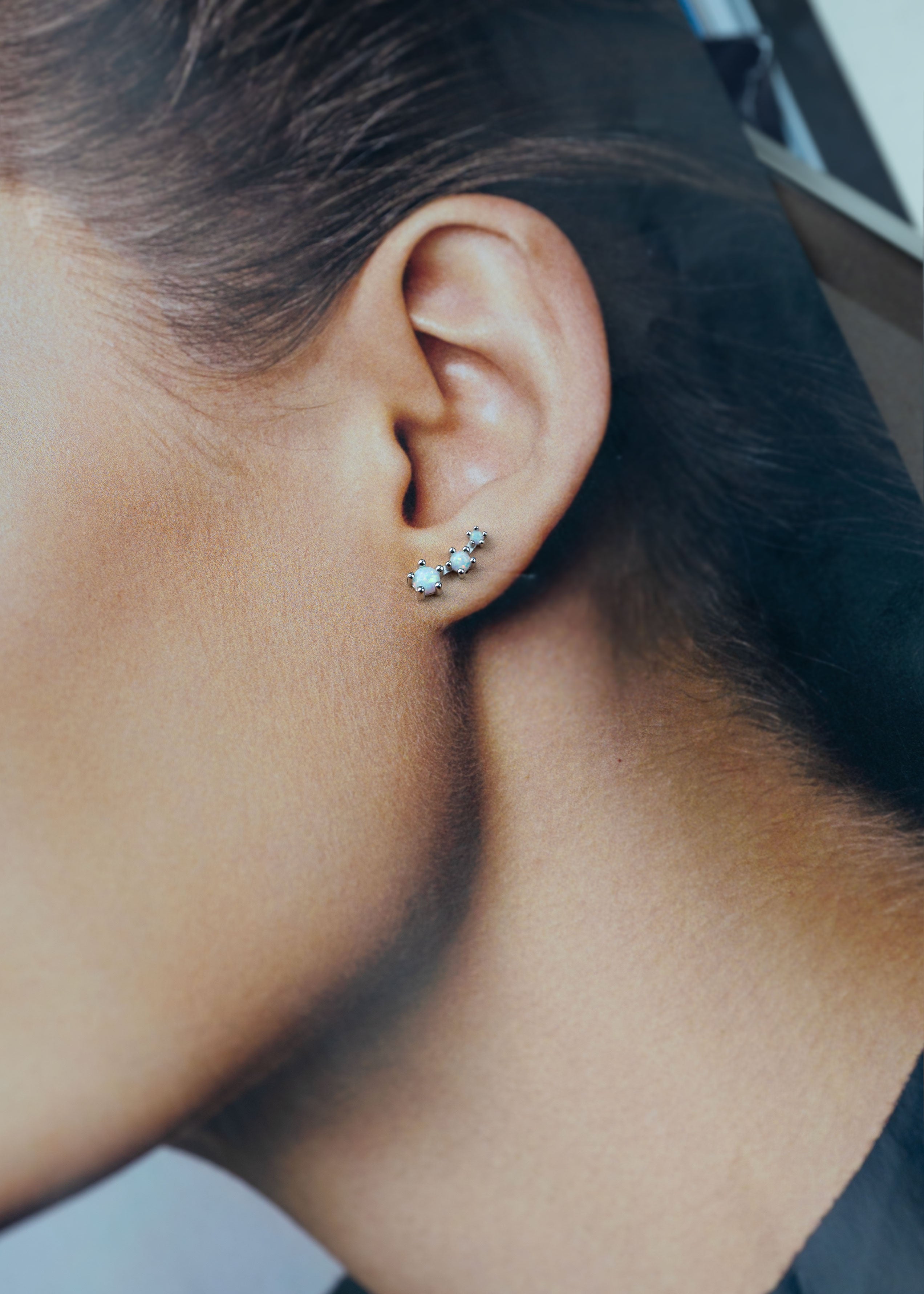 Trio Opal Stud Earrings
