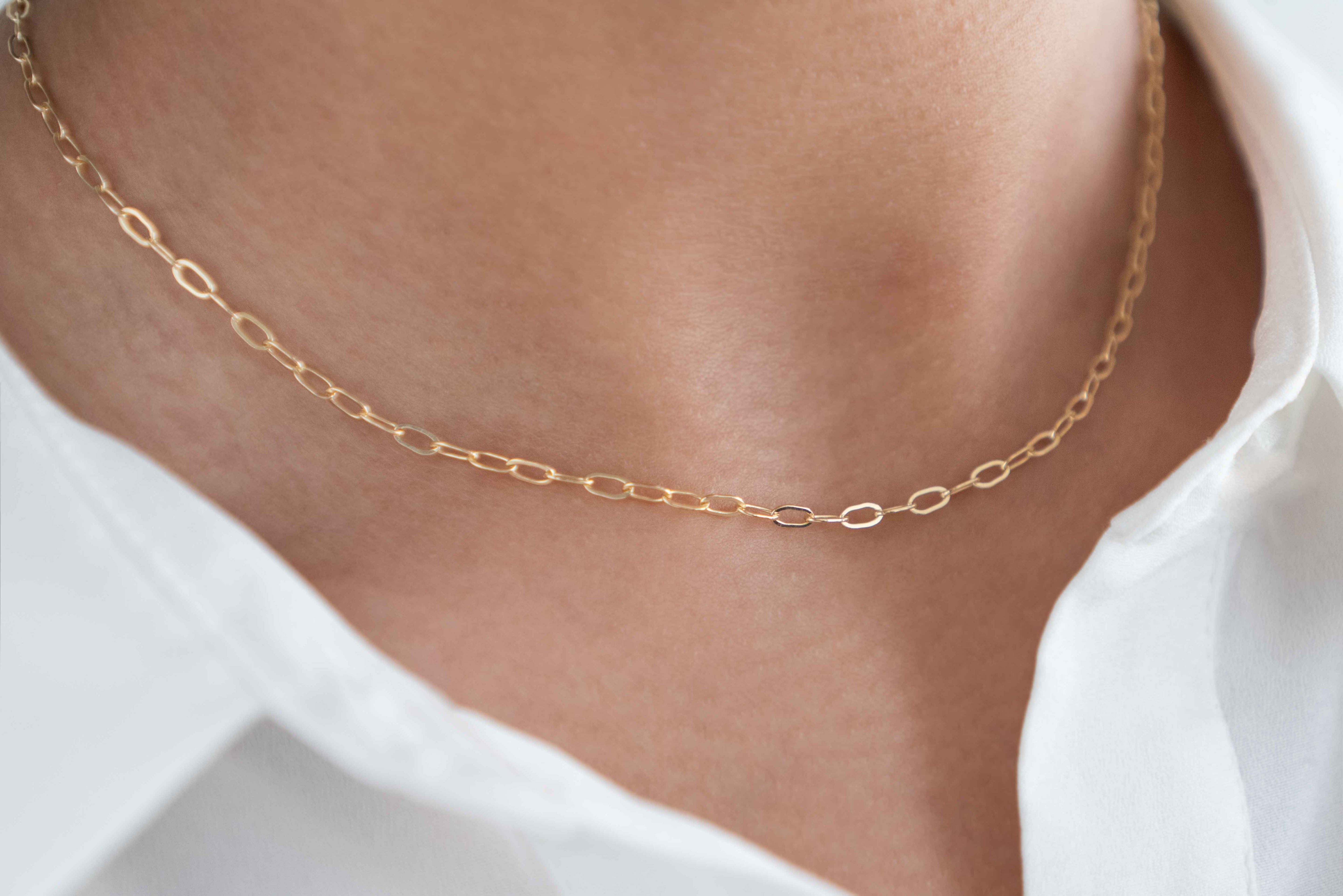 Paperclip Chain 14k Gold Filled - Custom Length