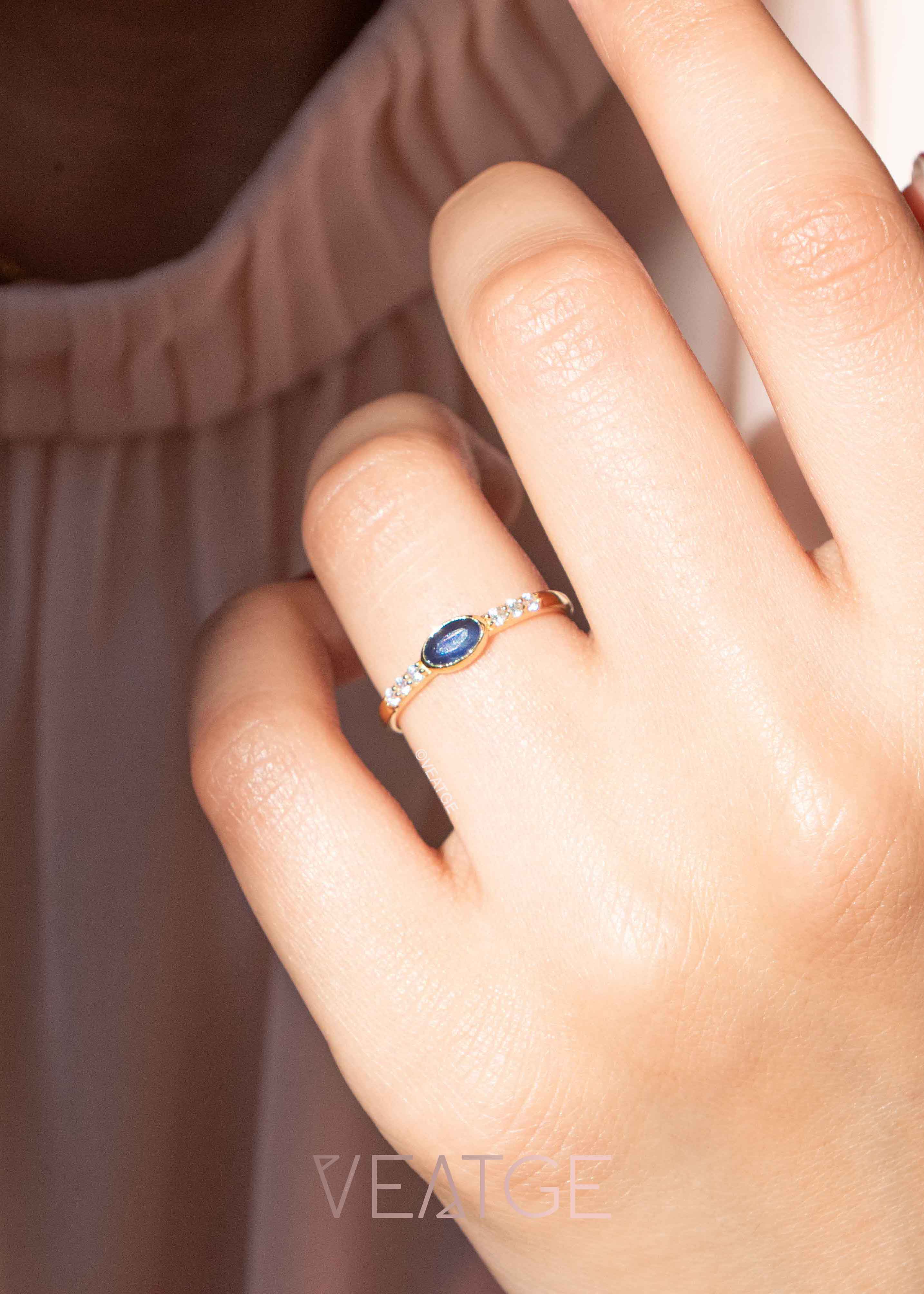 Genuine Sapphire stacking ring band