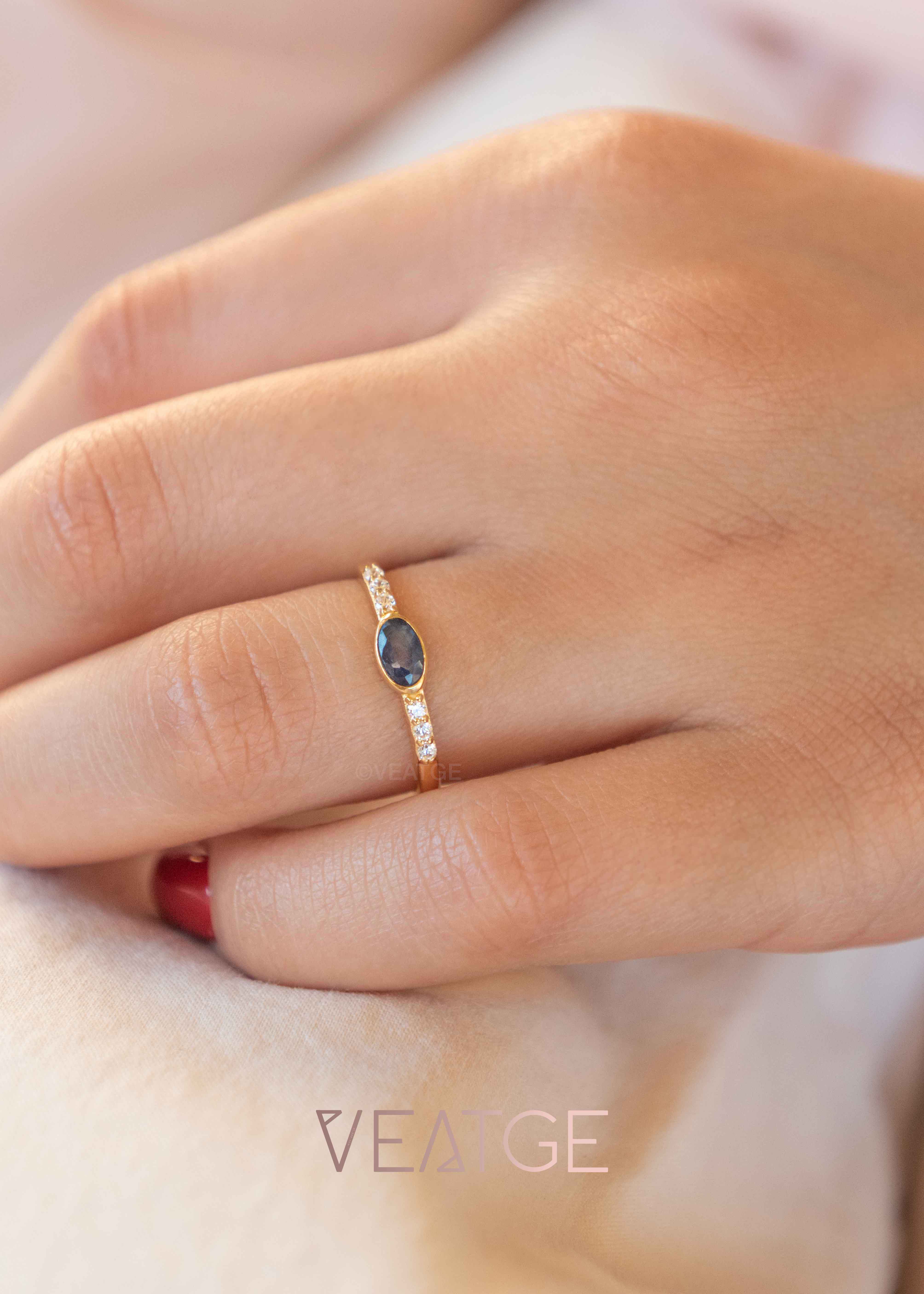 Genuine Sapphire stacking ring band