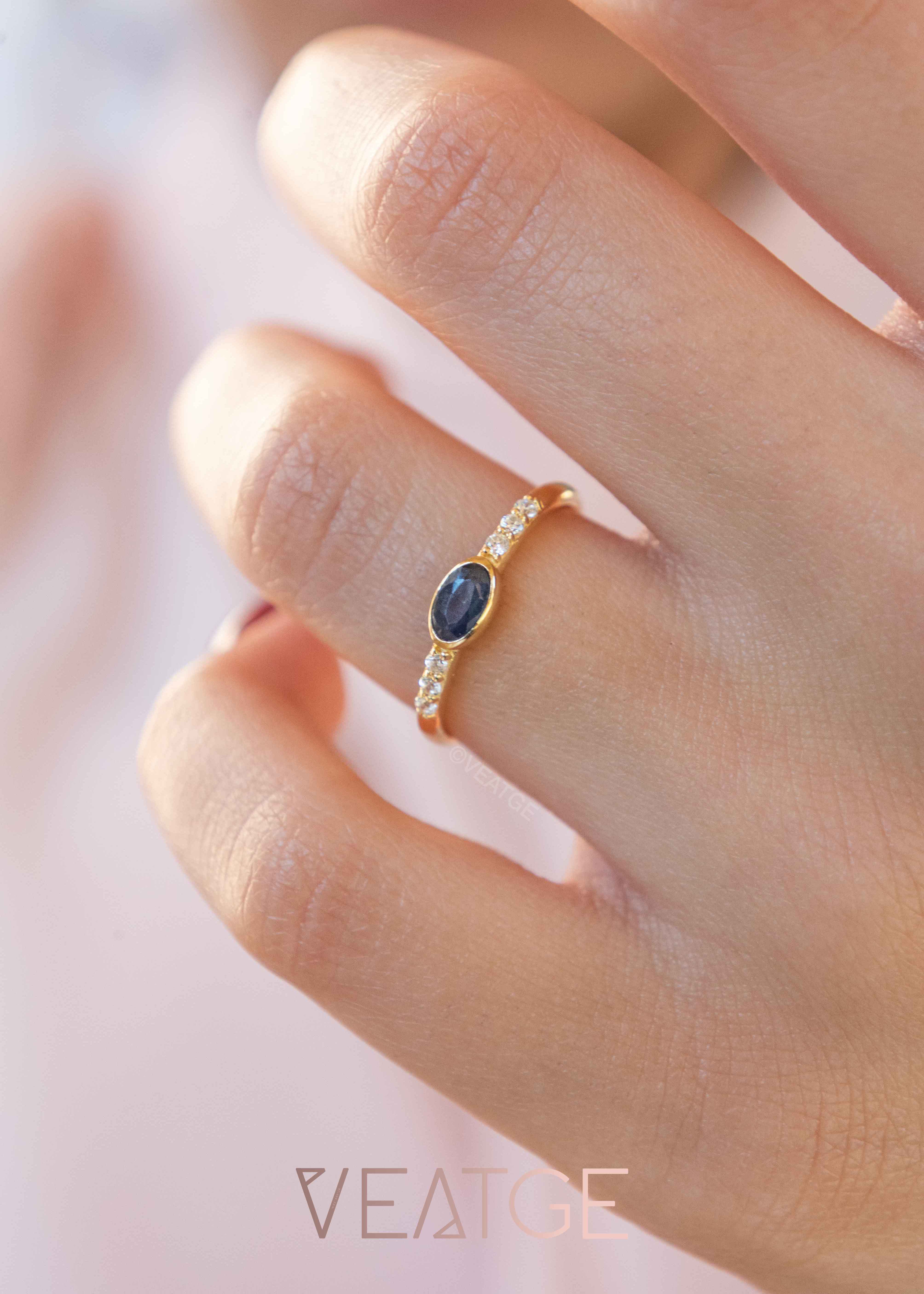 Genuine Sapphire stacking ring band