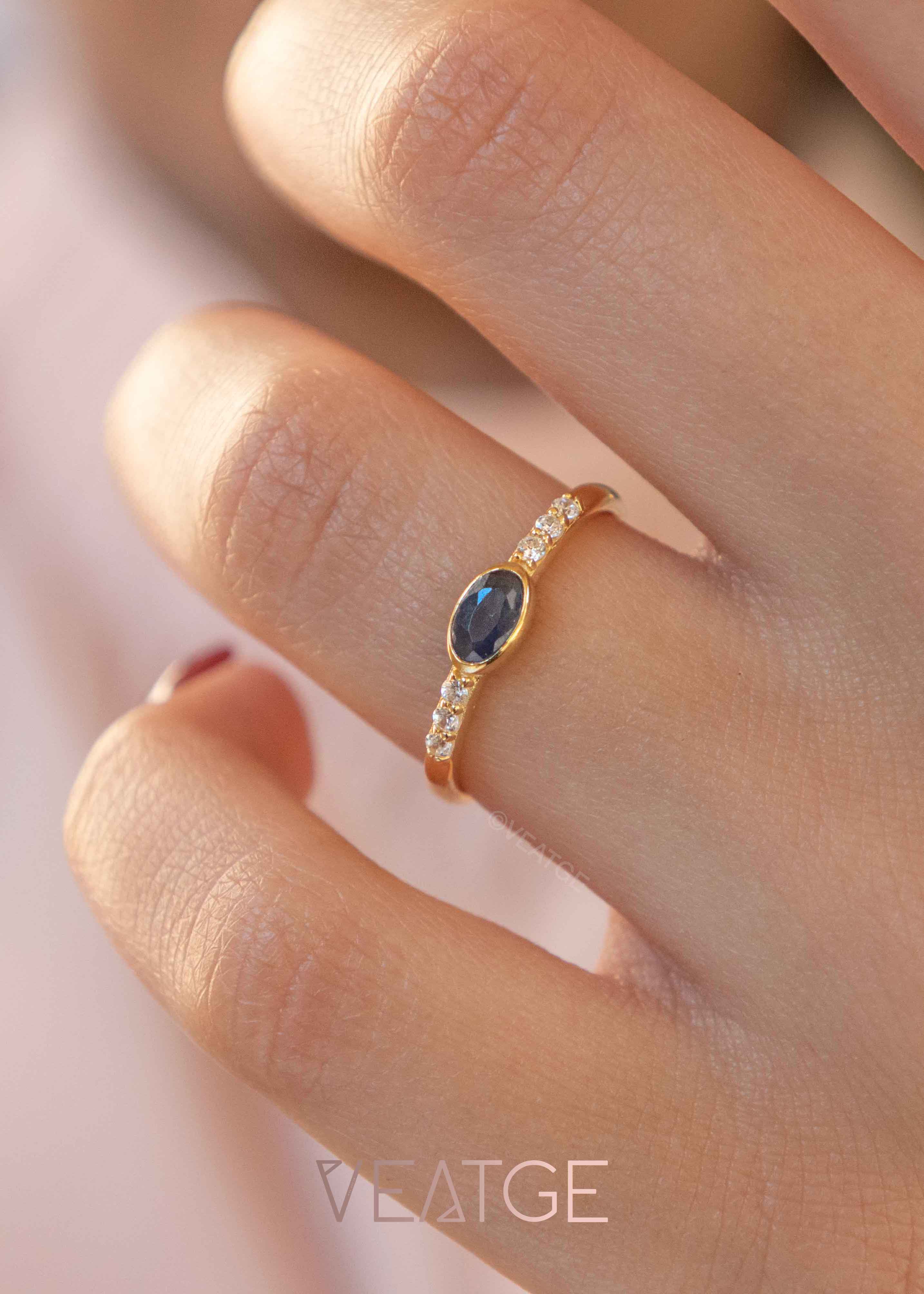 Genuine Sapphire stacking ring band