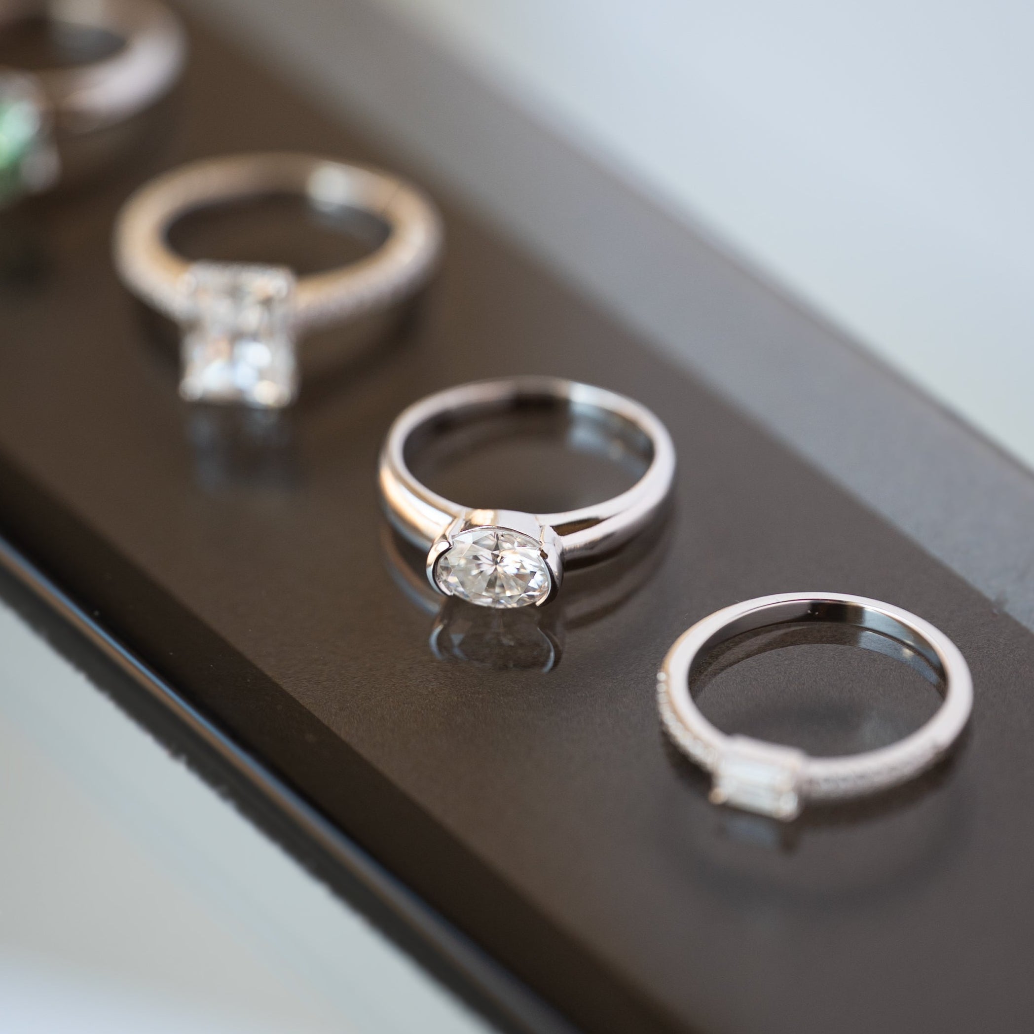 1.5ct Half Bezel Moissanite Ring