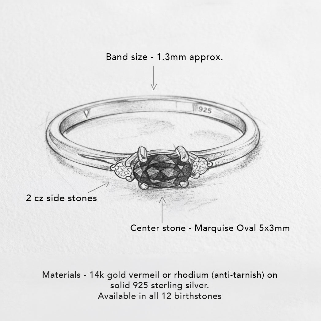 January Birthstone - Garnet Stacking Ring