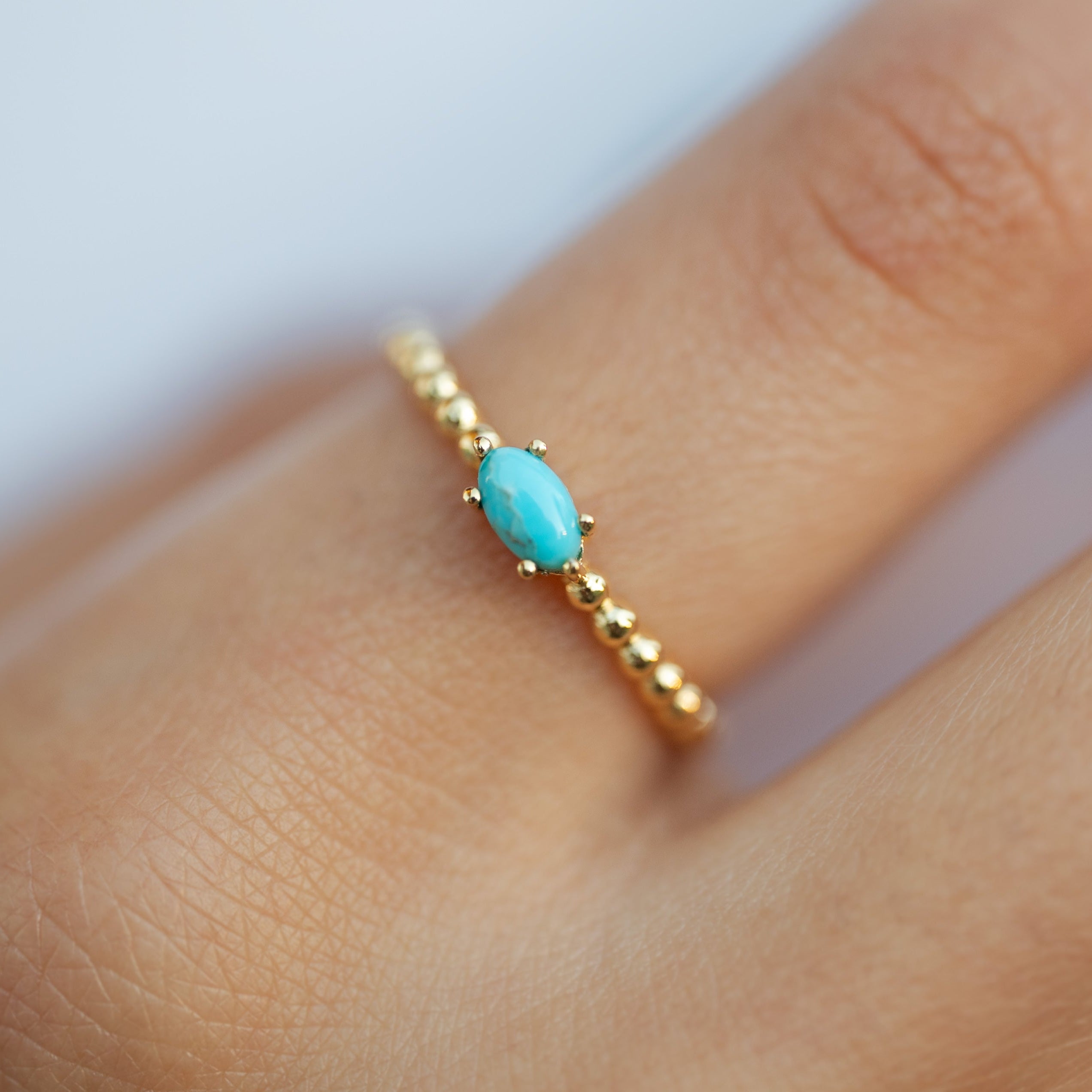 Dainty Turquoise Ring gold