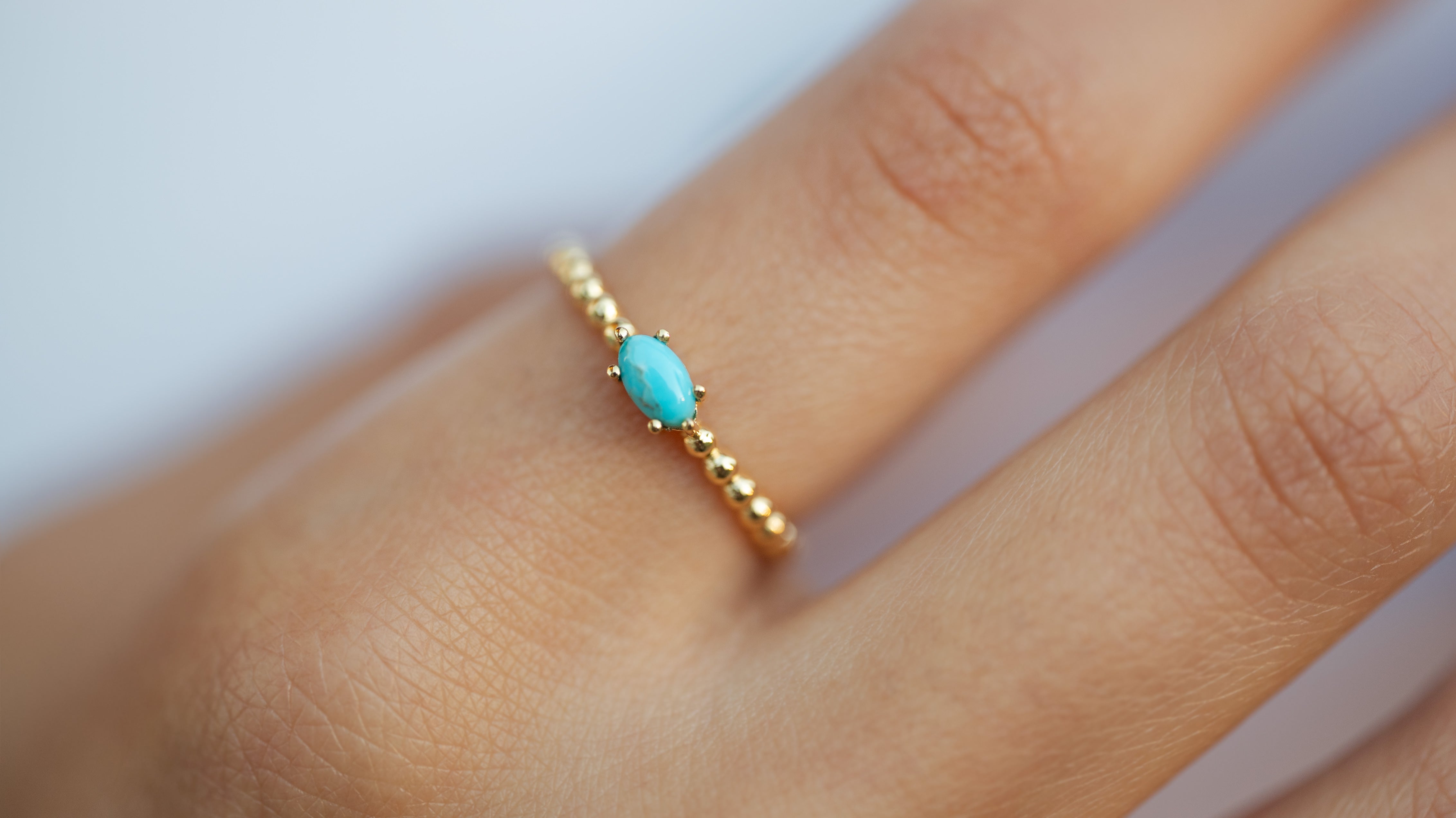 Turquoise Gemstone Beaded Ring