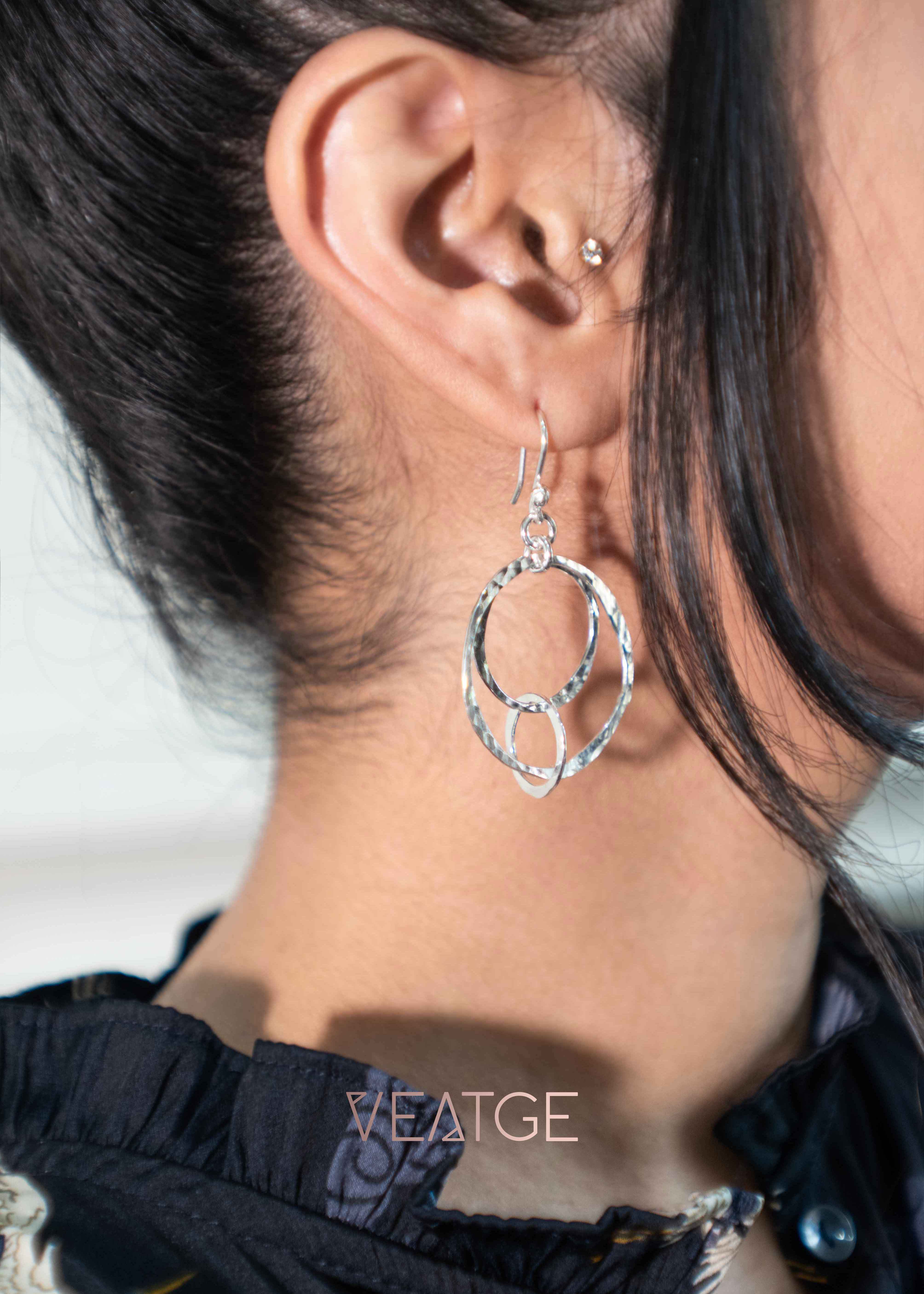 Elena Silver Dangle Earrings for Women, Unique Handmade Jewelry Gifts for Mom Sister Best Friend