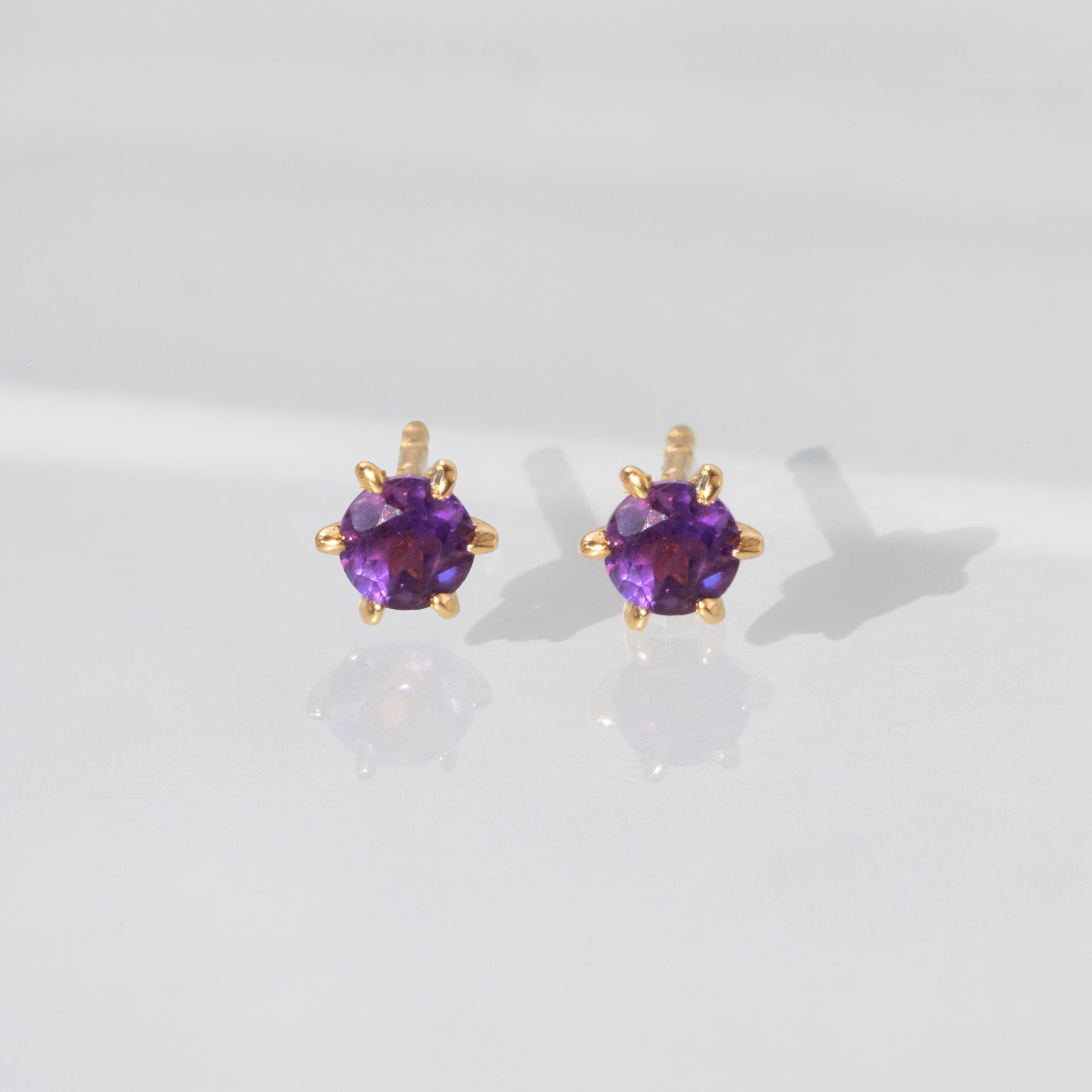 Amethyst Martini Studs- February Birthstone