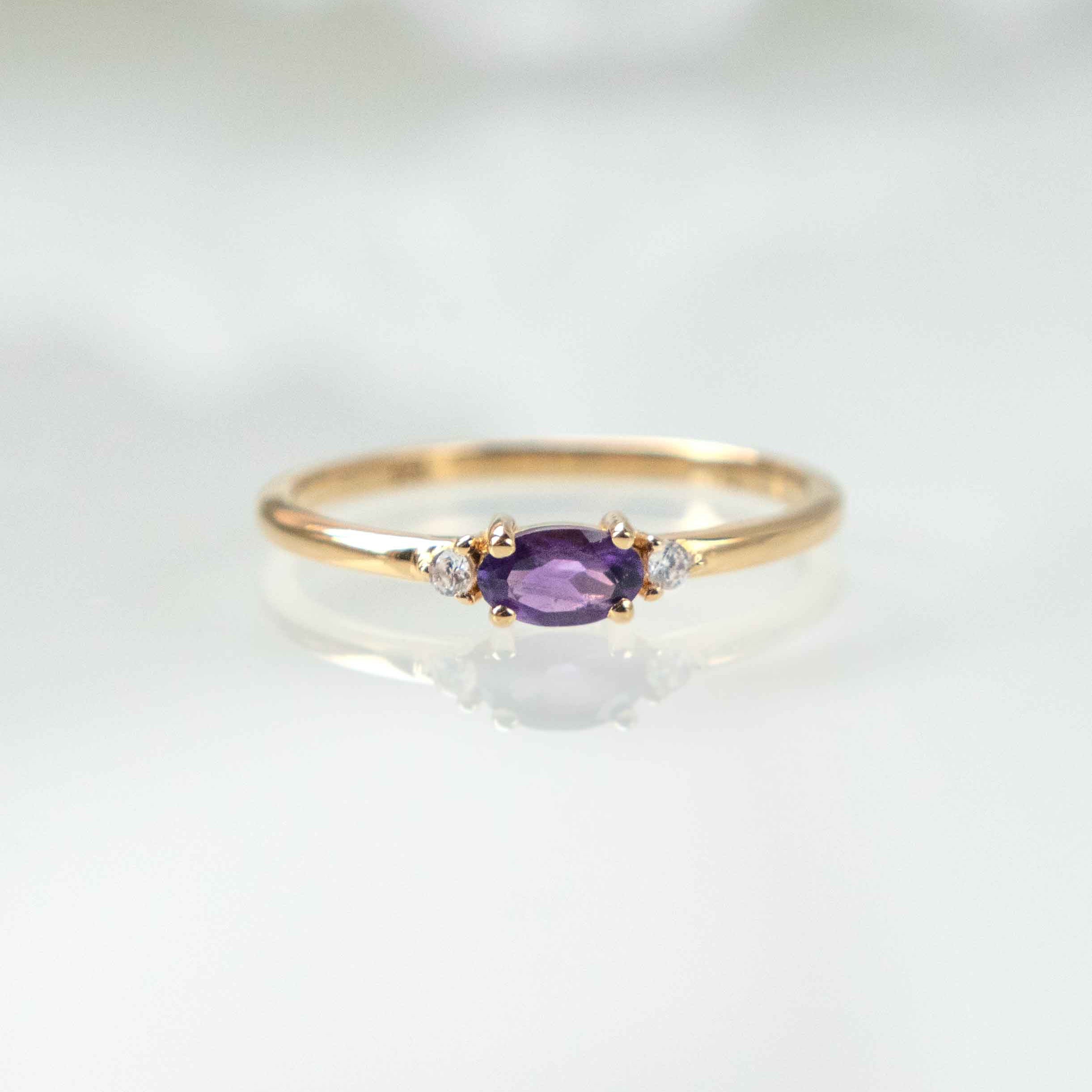 February Birthstone - Amethyst Stacking Ring