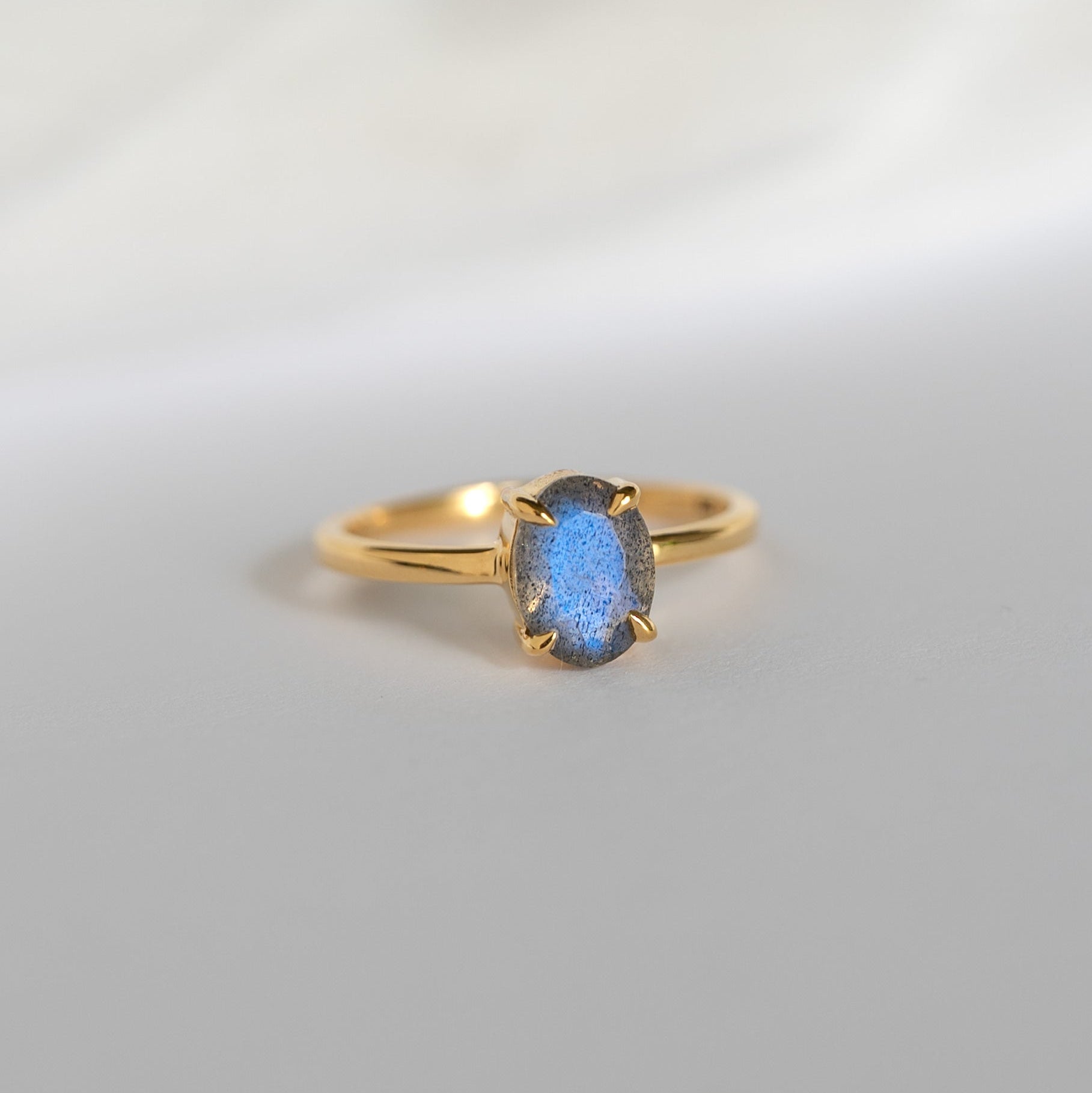 Dark Labradorite Ring Gold