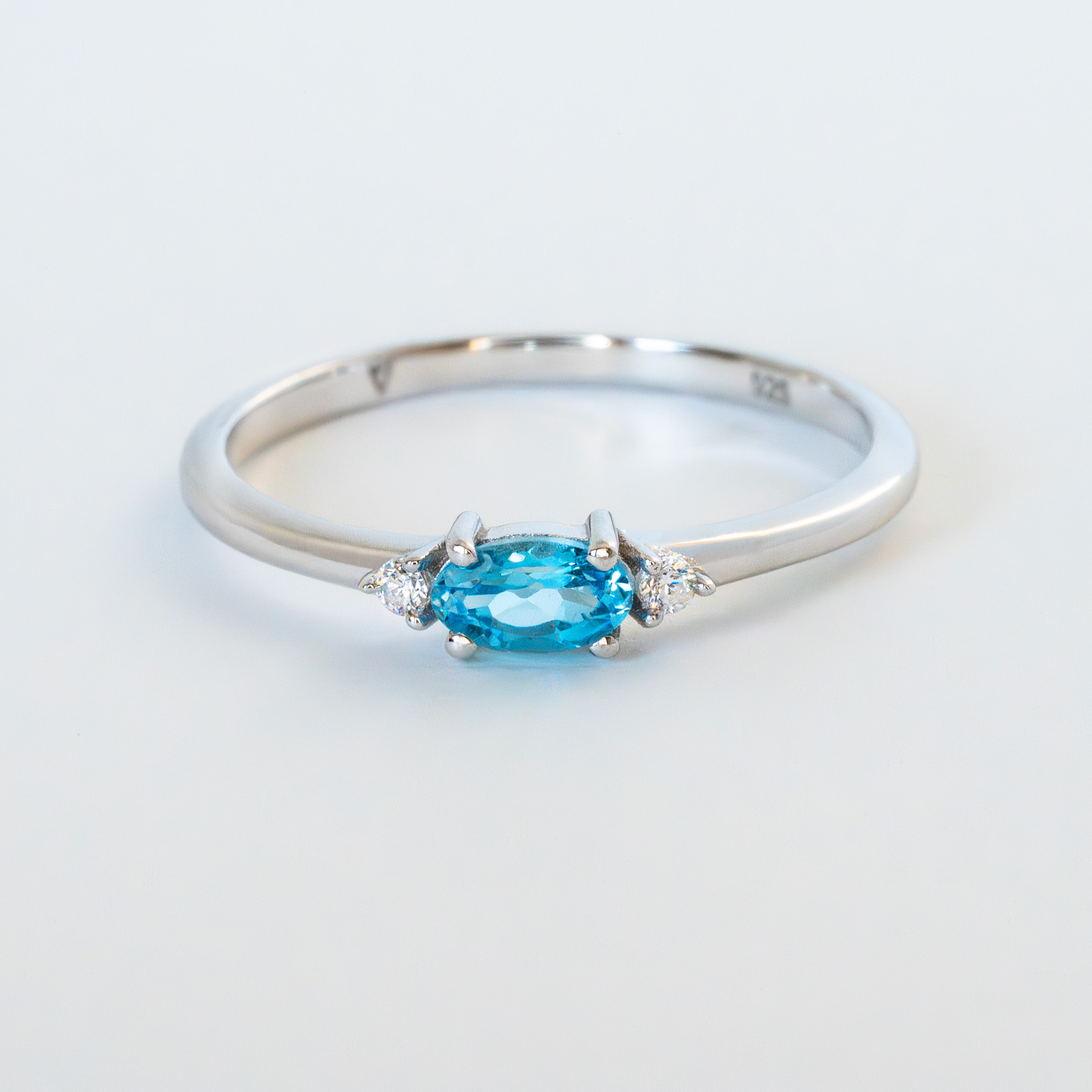 December Birthstone Ring Blue Topaz Natural Gemstone 925 sterling silver, December Birthday Gifts for Her, Dainty Stacking Rings, Stackable Birthstone Rings