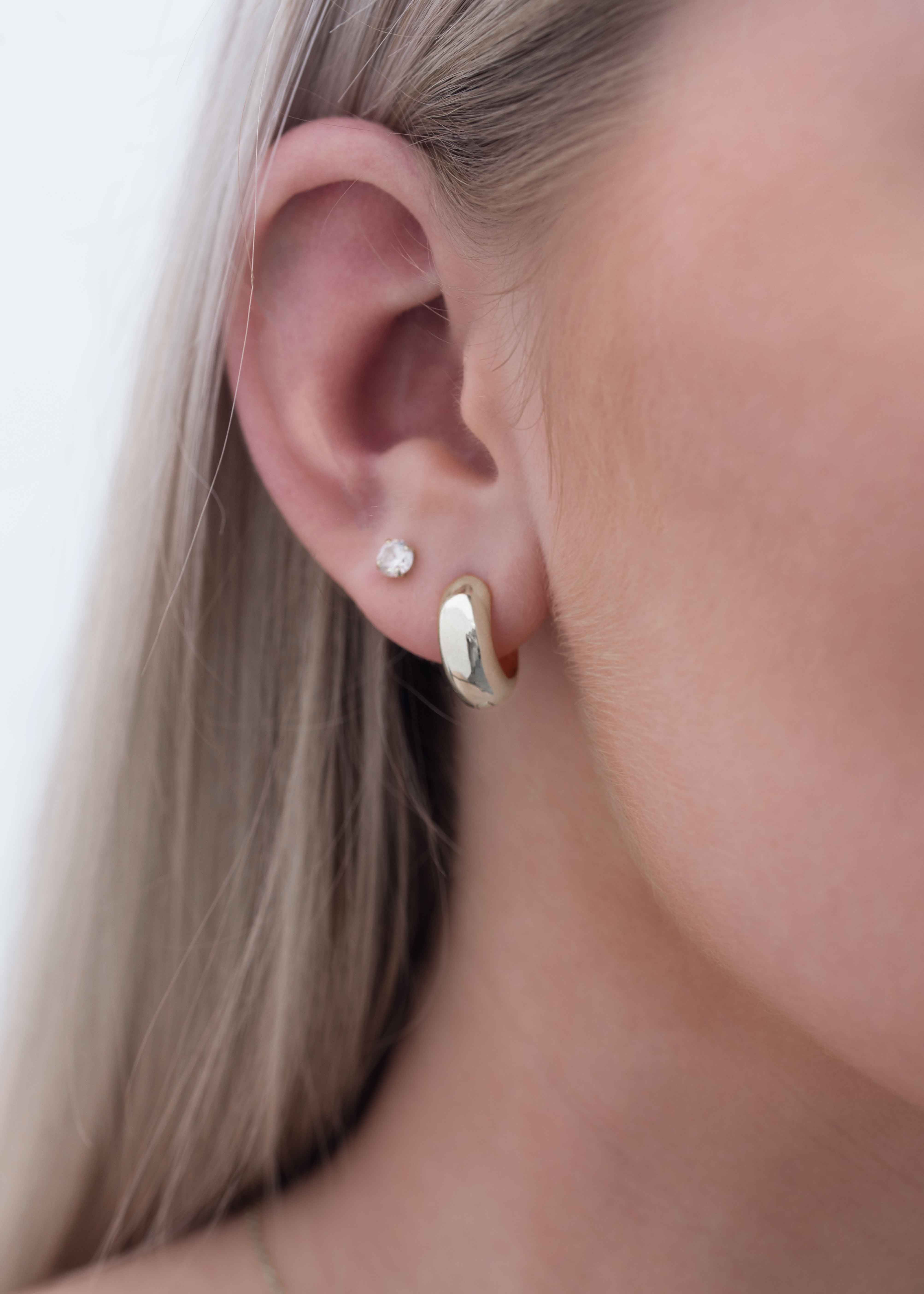 Dome Huggie Hoop Earrings