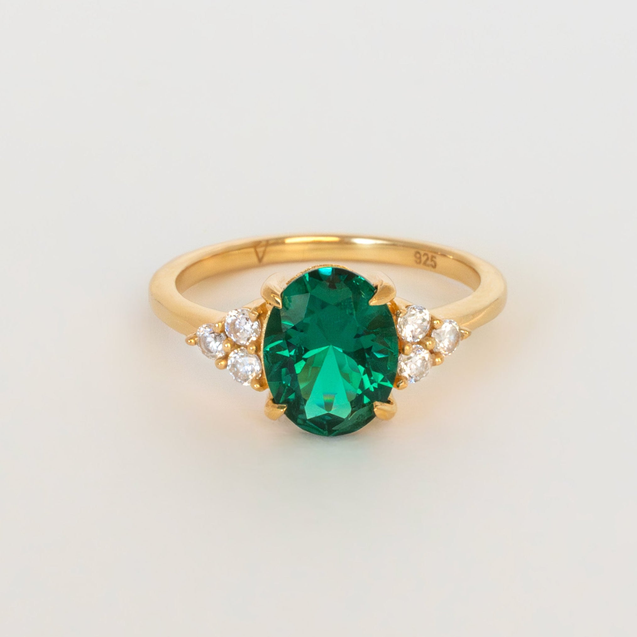 Emerald Ring Gold Engagement Rings Wedding Rings for Women 