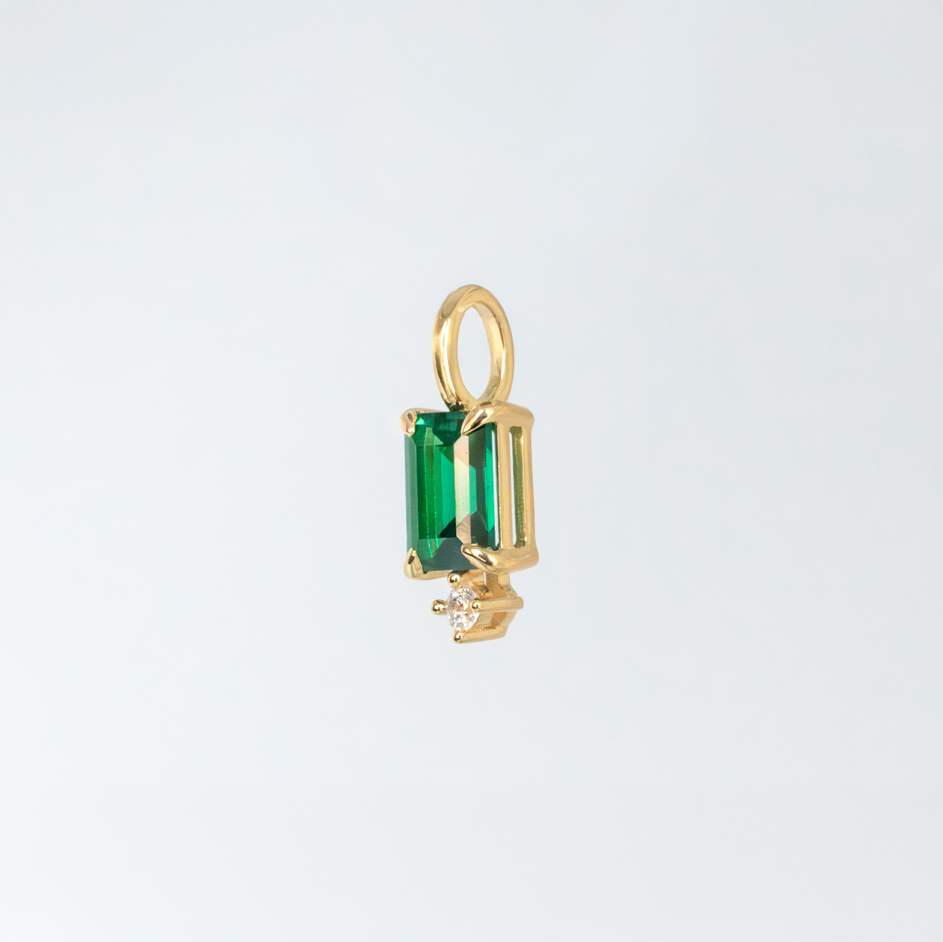 Emerald Baguette Birthstone Charm