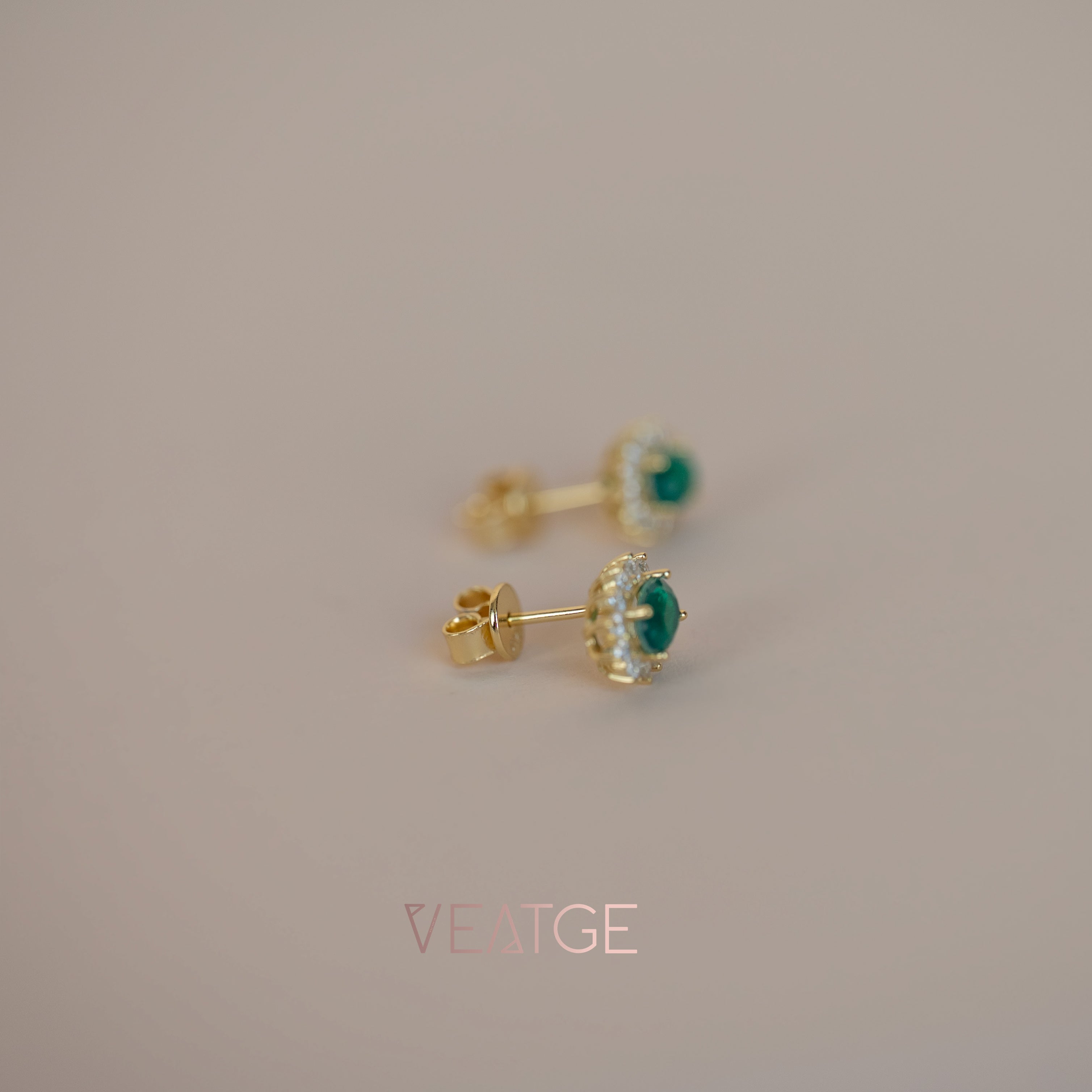 Emerald Stud Earrings, Sterling Silver and Gold Vermeil, Green May Birthstone Jewelry, Birthday Gifts, Vintage Elegant Gift for Mom Wife Her