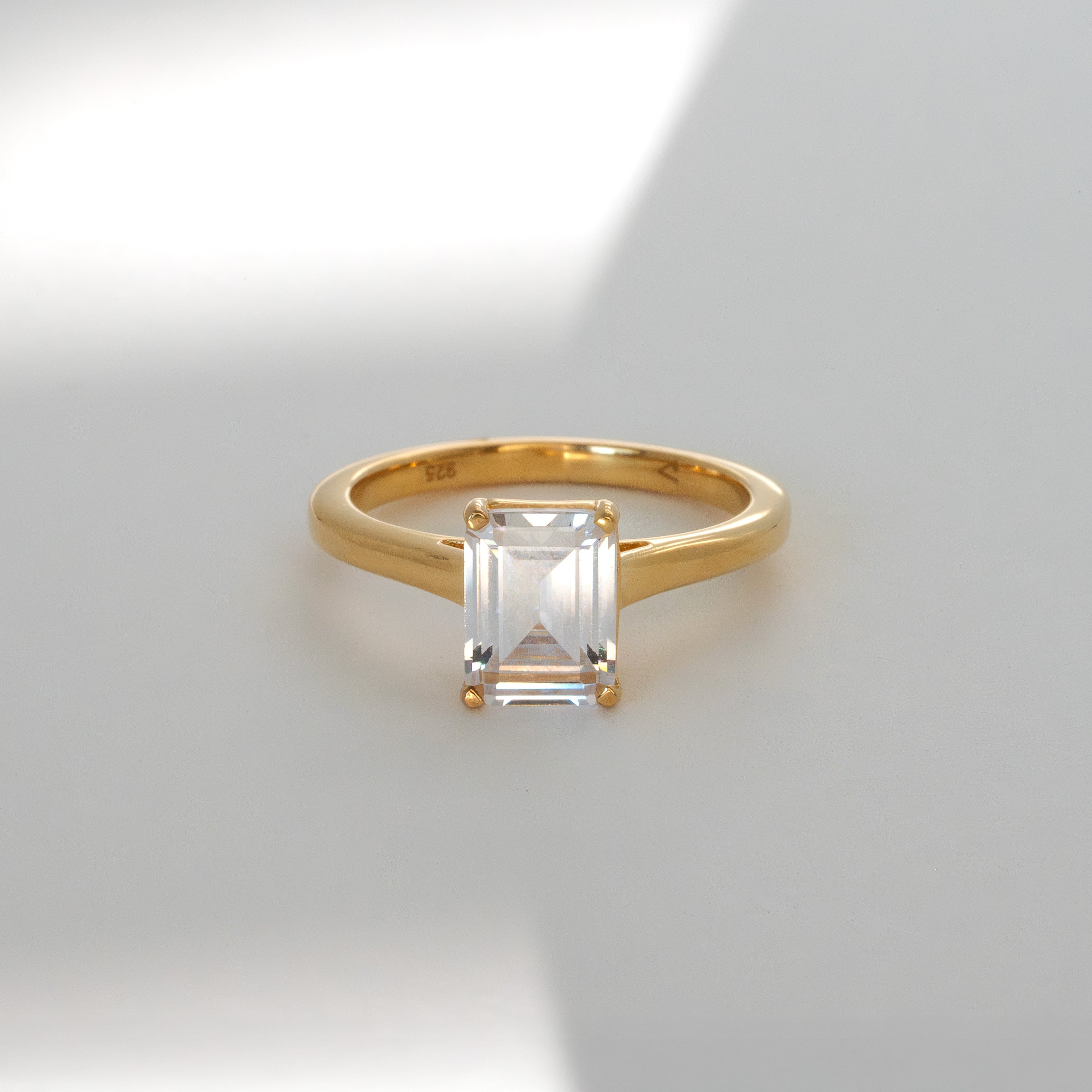 Emerald Cut Engagement Ring, Wedding Ring Gold, Anniversary Gift for Women, Alternate Wedding Ring, Replacement Rings 