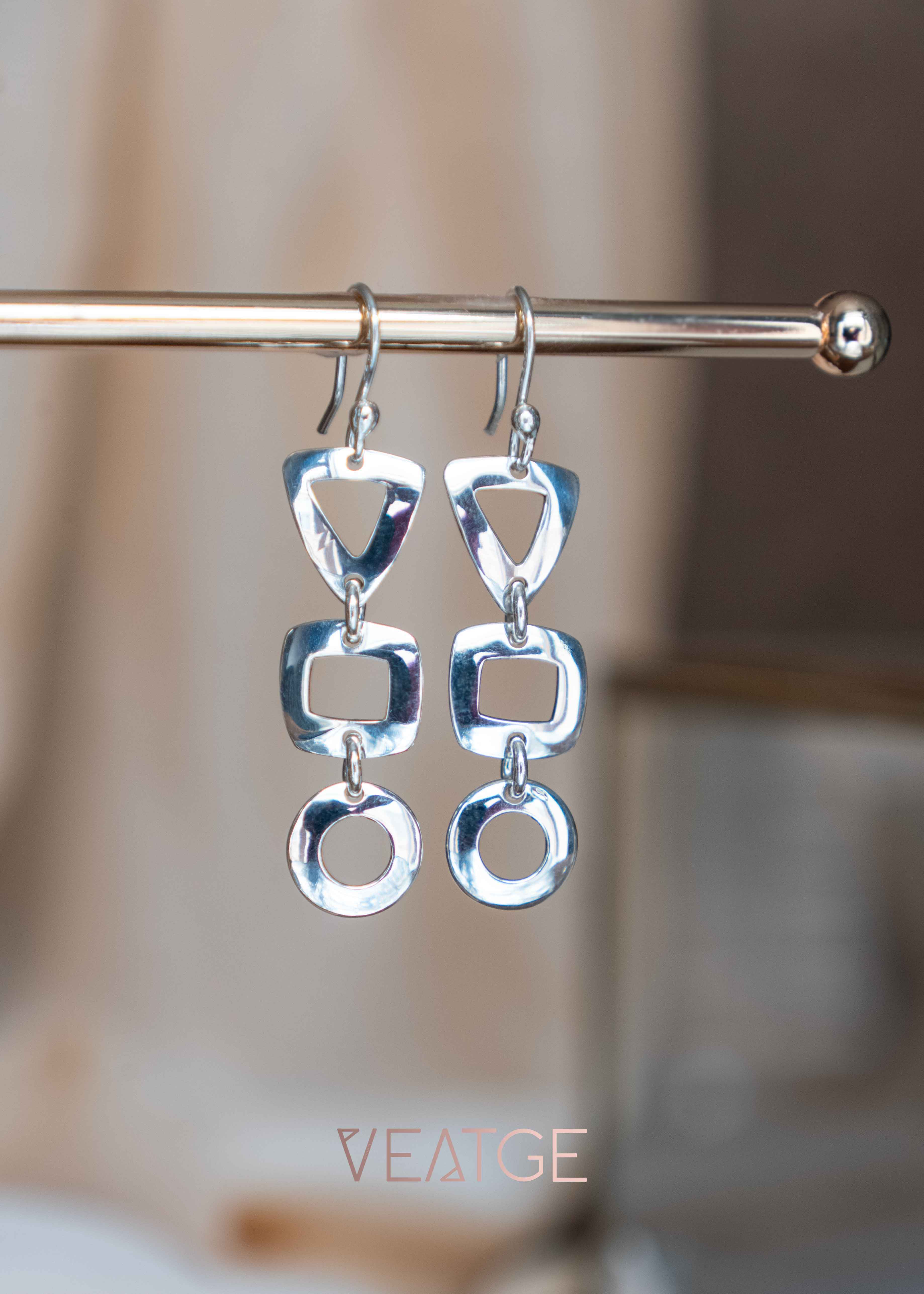 Silver Statement Earrings in 925 Sterling Silver, Large Silver Earrings for Women, Best Gifts for Girls