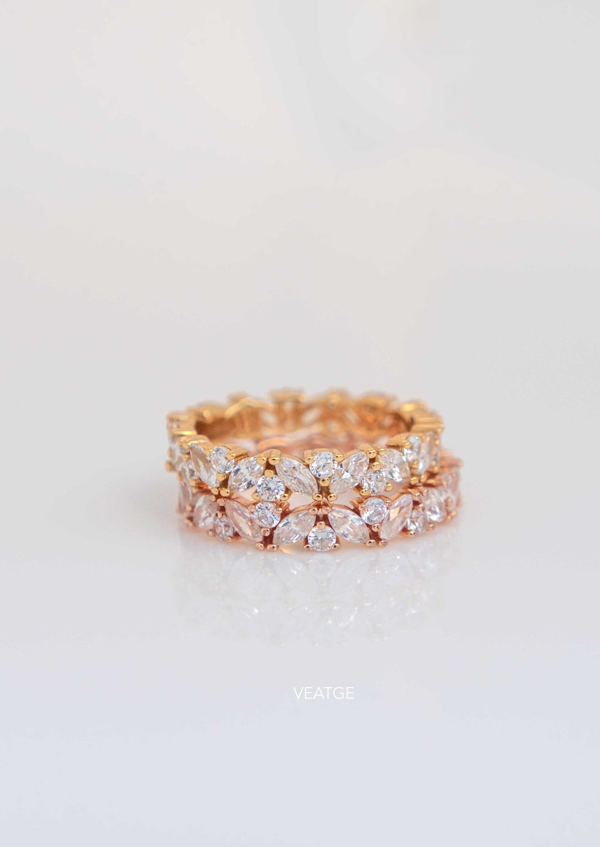 Floral Full Eternity Band Gold
