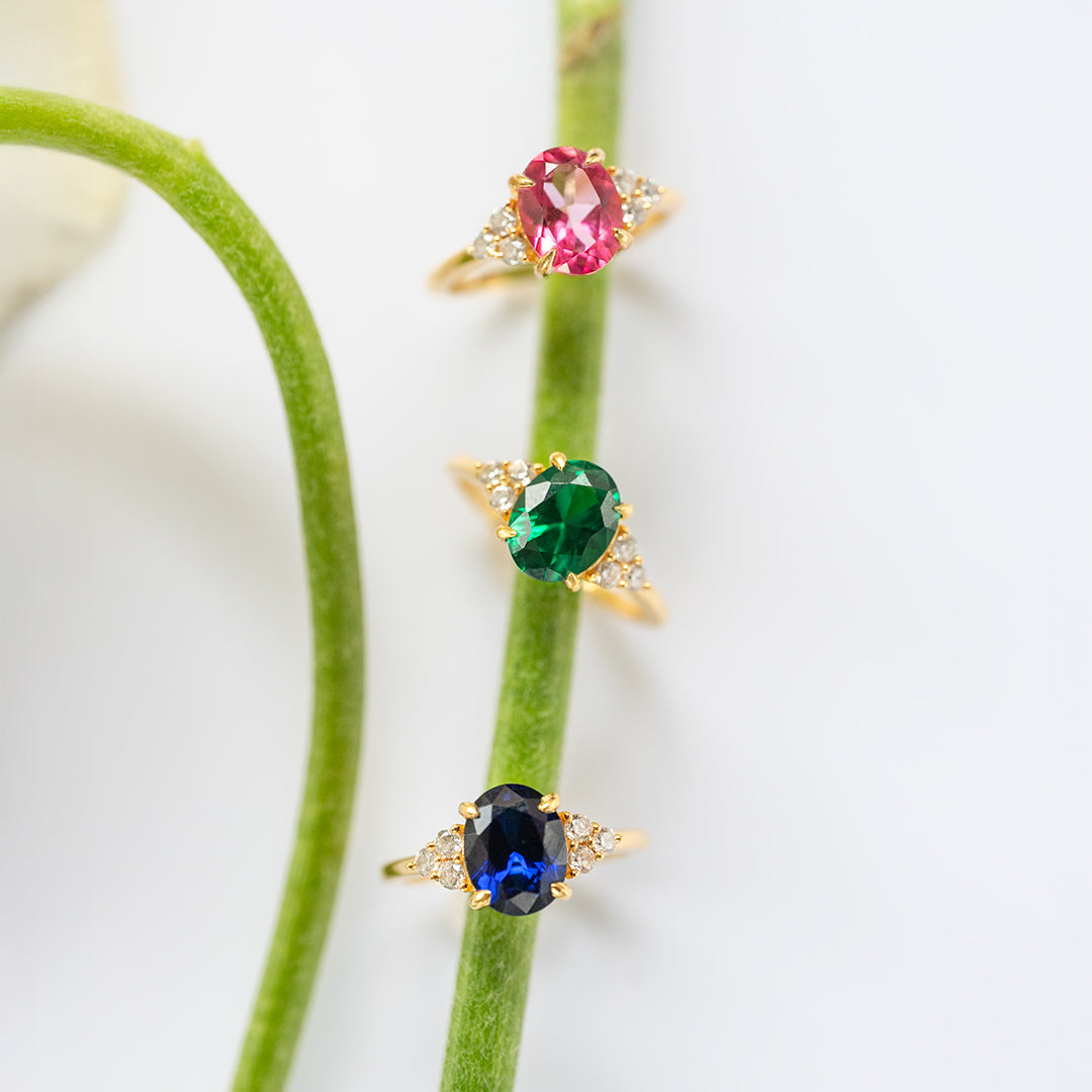 Gemstone Engagement Ring Gold Vermeil