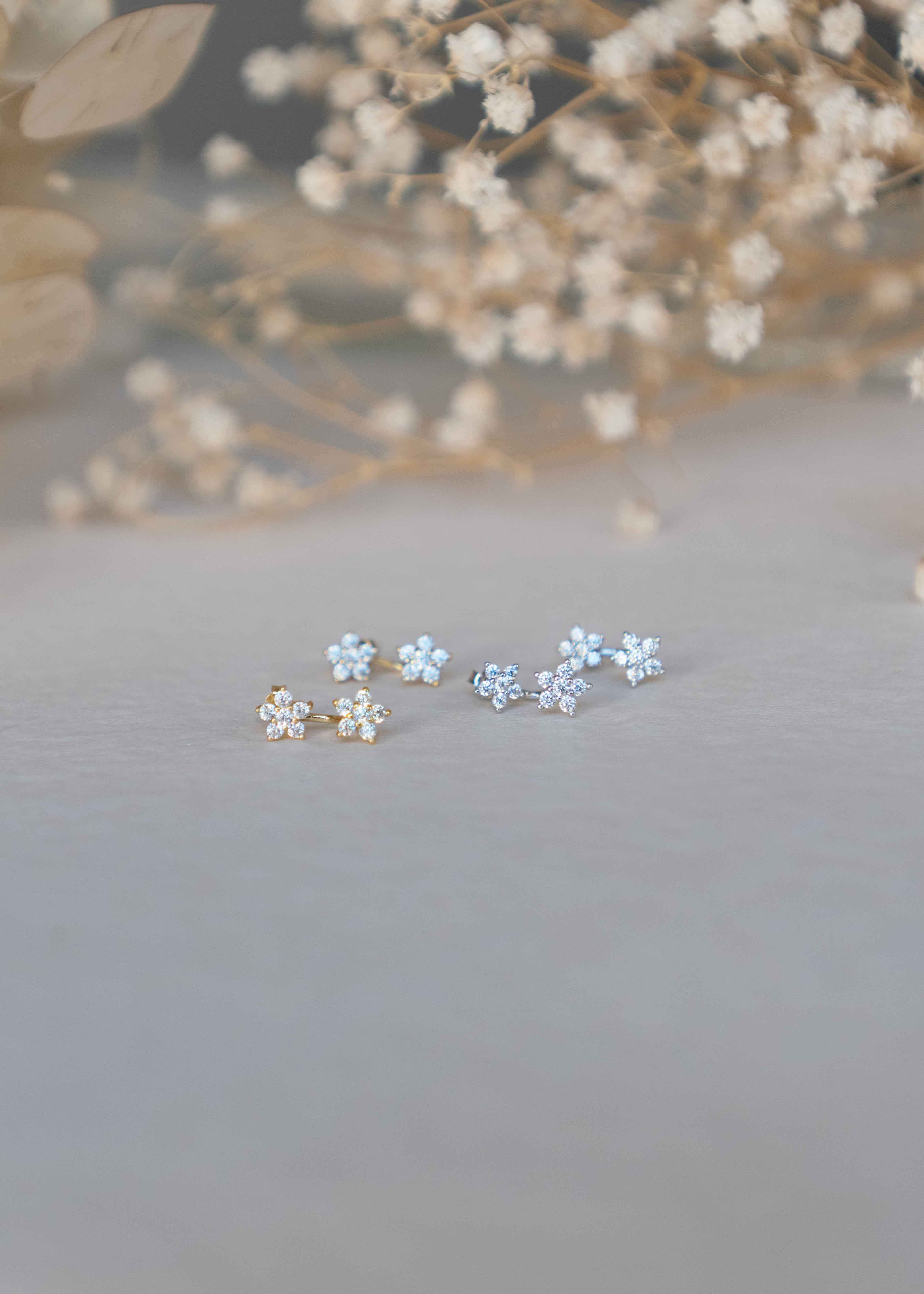 Flower Jacket Earrings for Spring look, Floral Earrings, Spring Earrings, Summer Earrings, Dainty Earrings for girls, best gifts