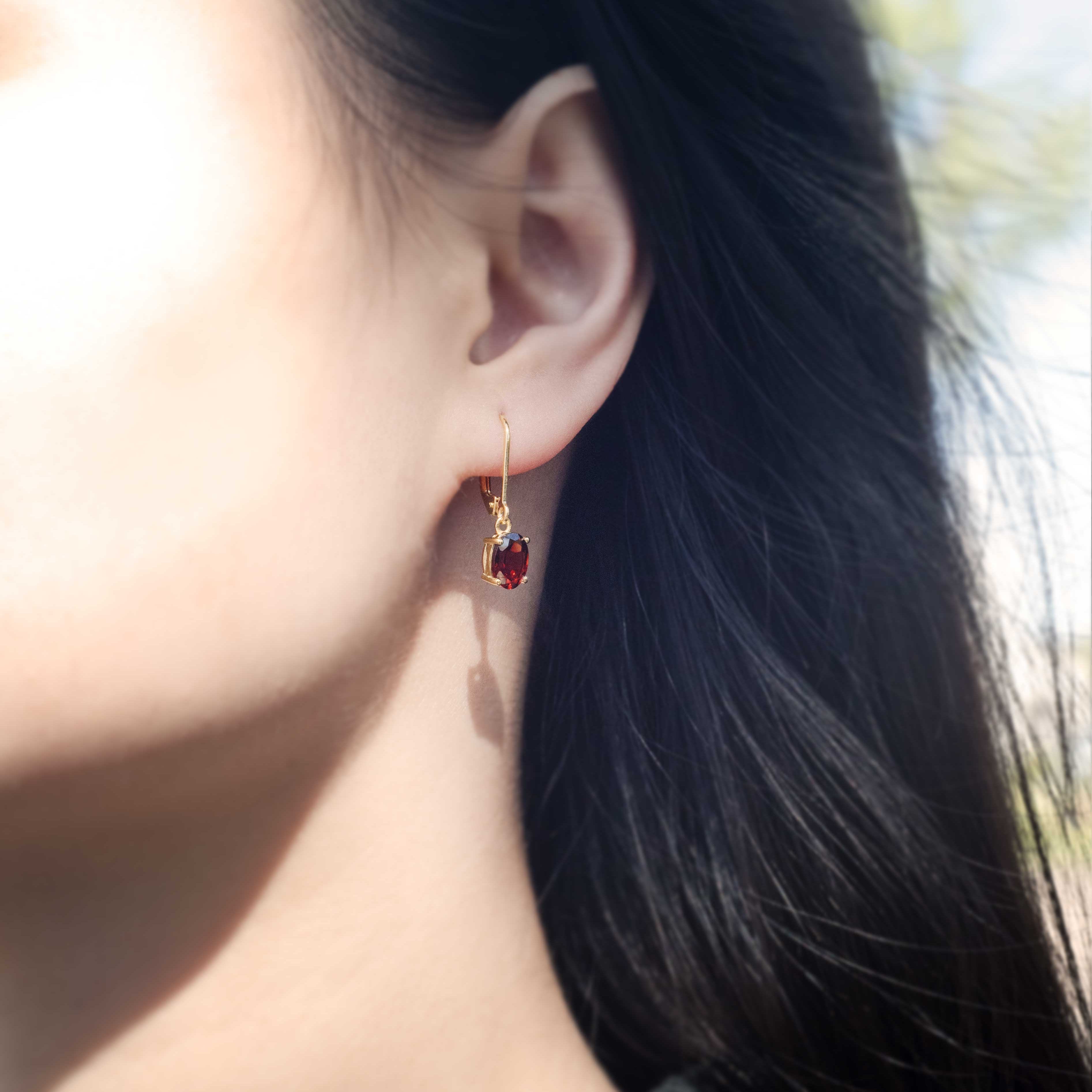 Garnet Dangle Earrings