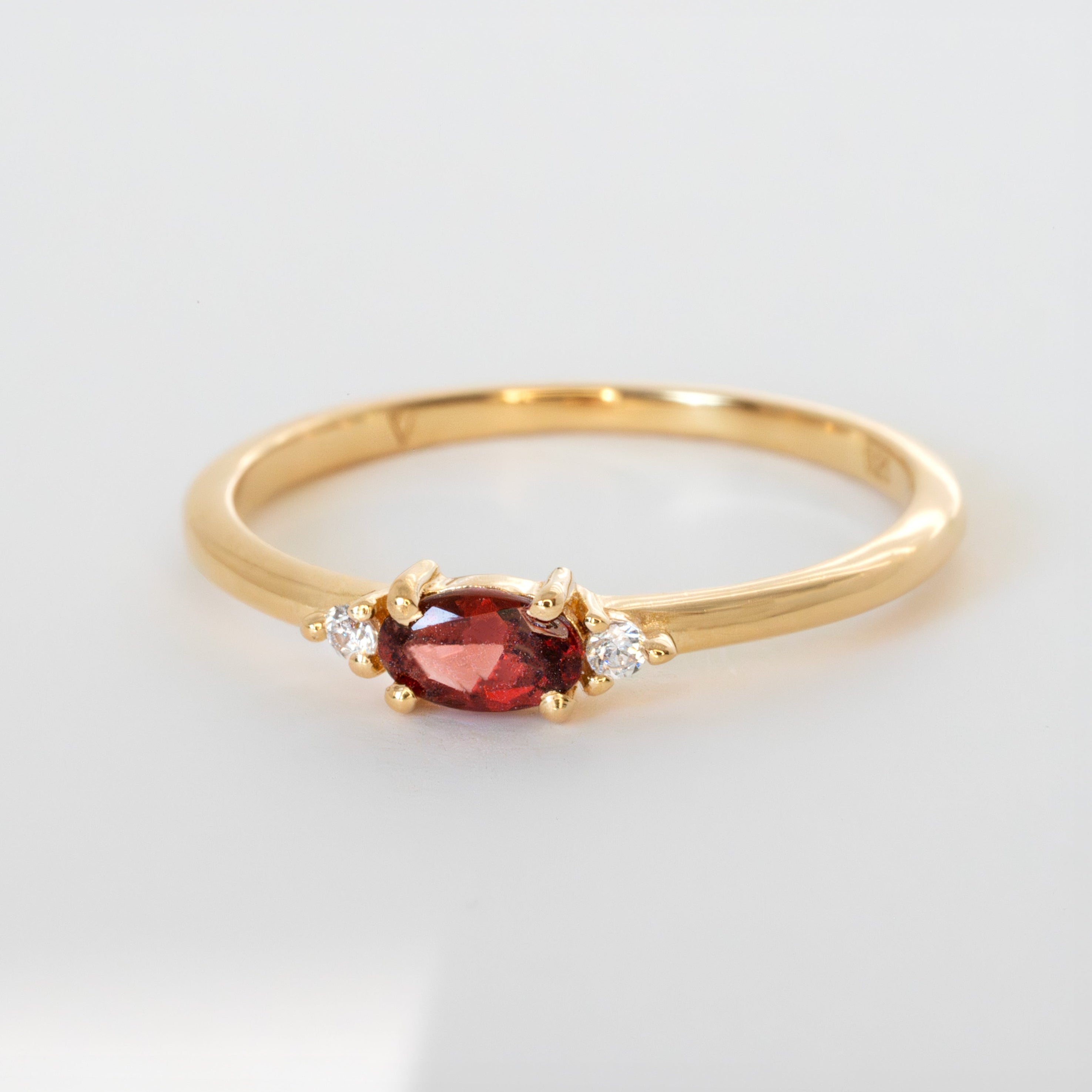 Garnet Stacking Ring 14k Gold Vermeil, January Birthstone Birthday Gifts, Dainty rings, gifts for women