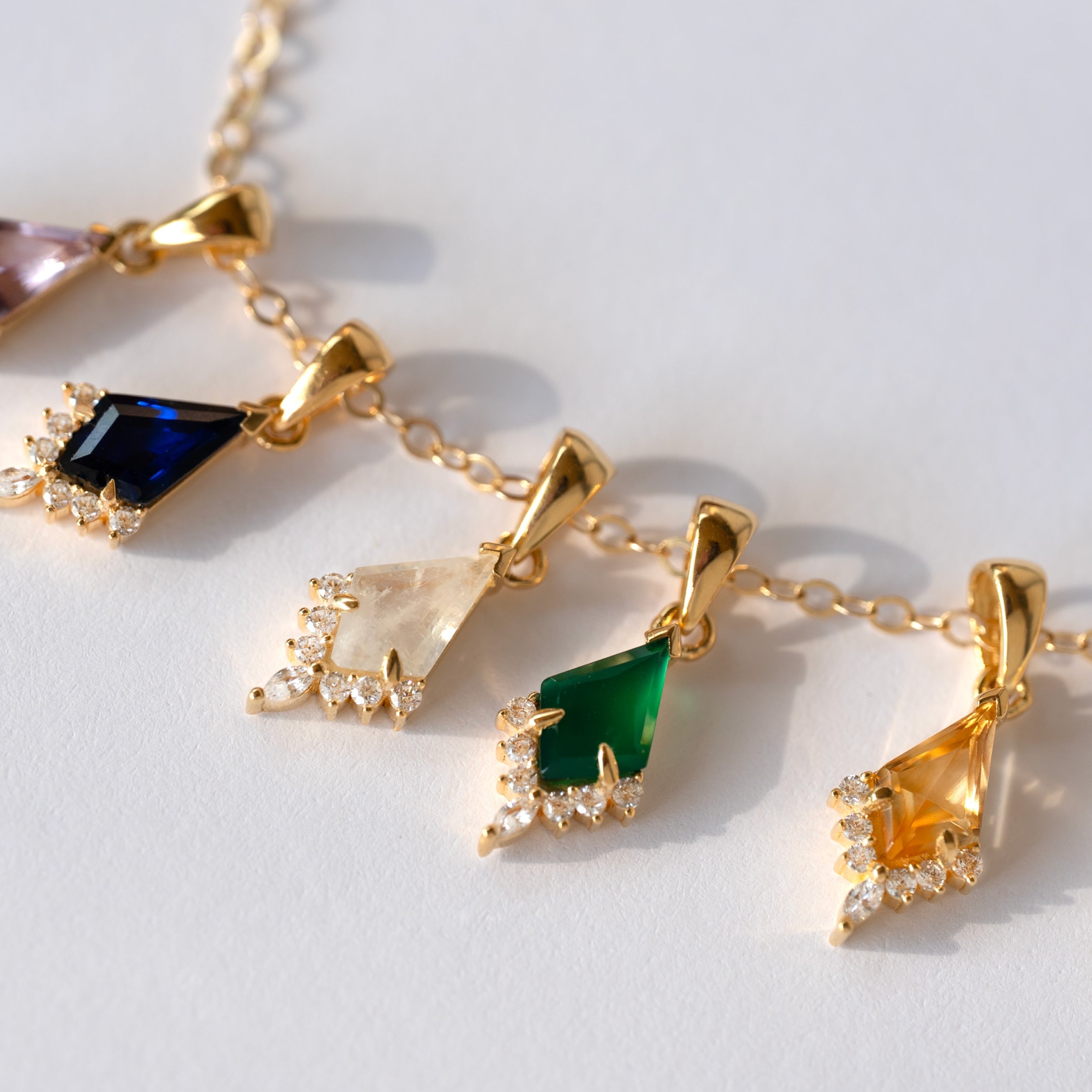 Bridal Necklace Gemstone Kite Necklace Natural