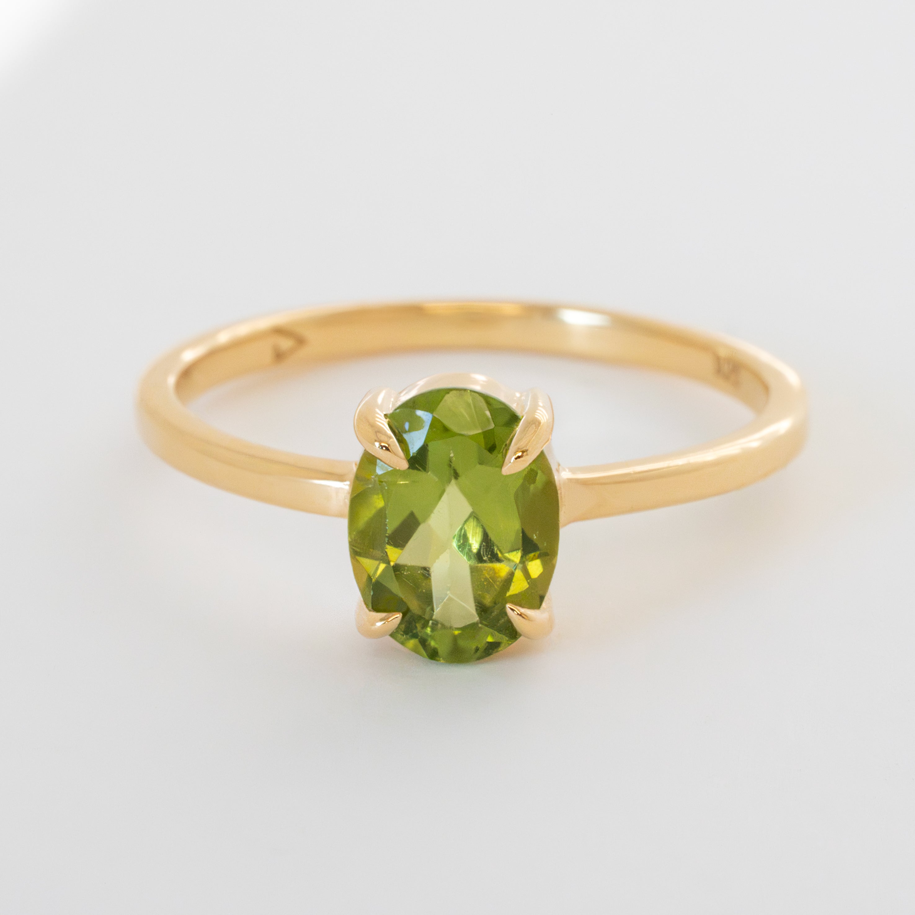 Genuine Peridot Ring Veatge August Birthstone Birthday Gift for Women, Natural Gemstone Green Peridot Jewelry
