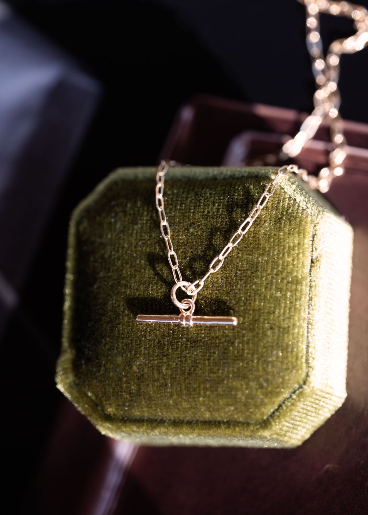14k Gold Filled T Bar Necklace