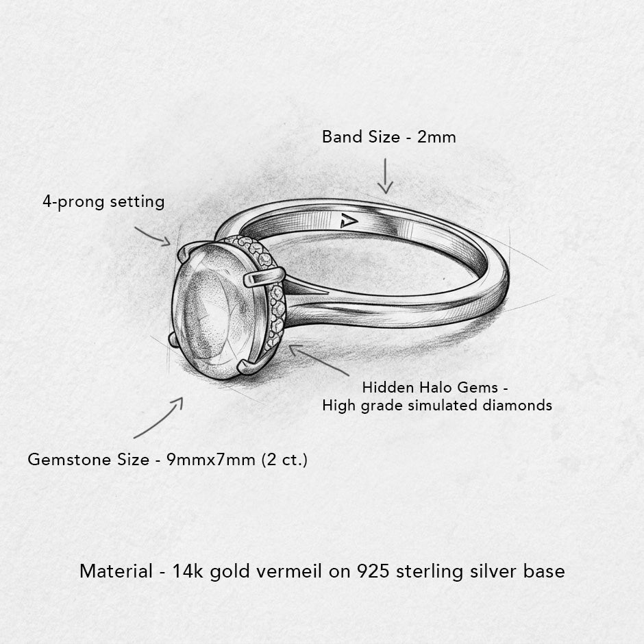 Moonstone Engagement Ring 14k Gold for Women, Moonstone Wedding Bridal Promise Rings for Women