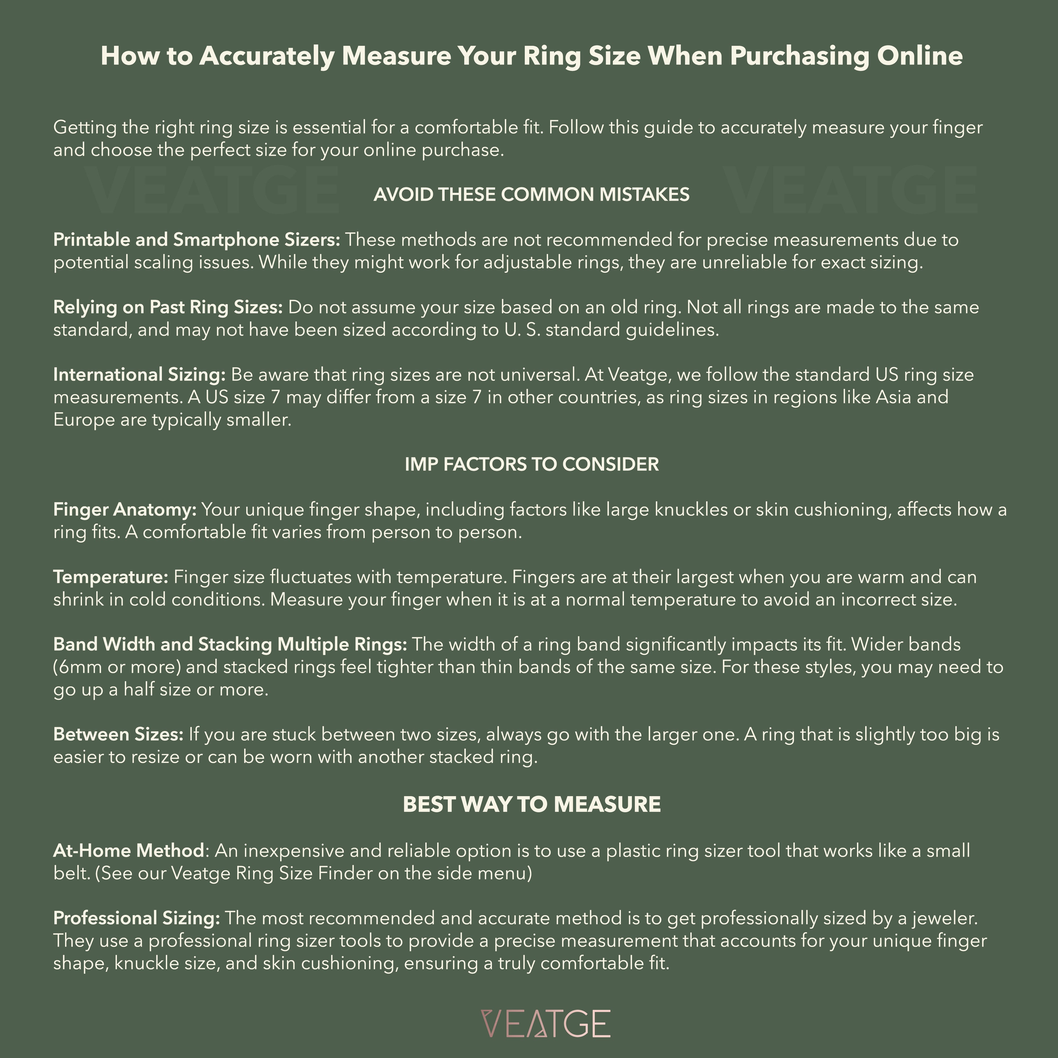 How to measure your ring size accurately when purchasing online 