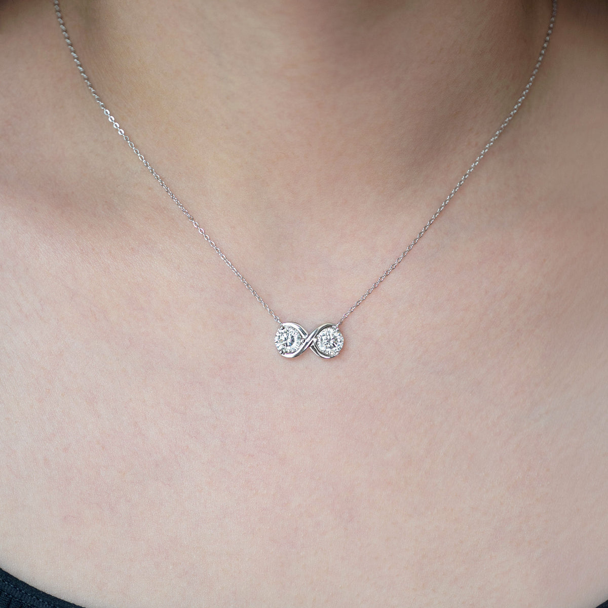 Moissanite Infinity Necklace silver Gifts for Women