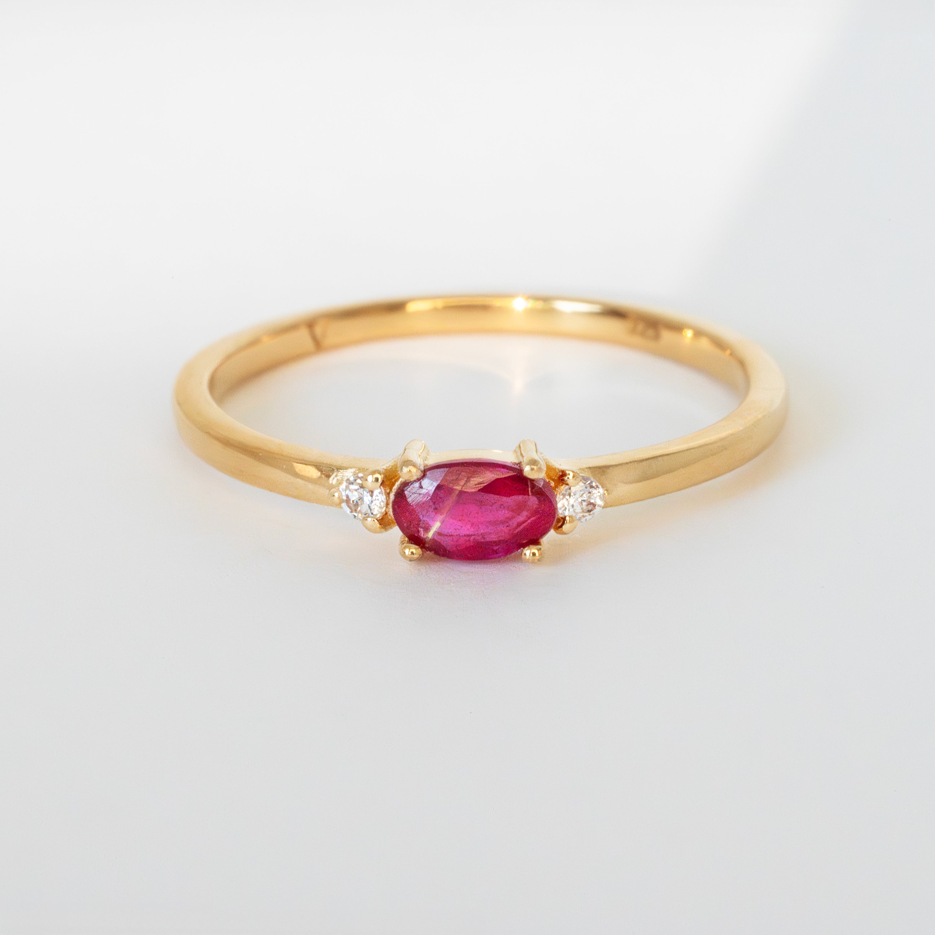 Natural Ruby Ring Gold July Birthstone, Dainty Stacking Ring, Genuine Natural Gemstone Jewelry, 14k gold vermeil, Mom Birthday Gifts, Stacking Rings, Stackable Rings
