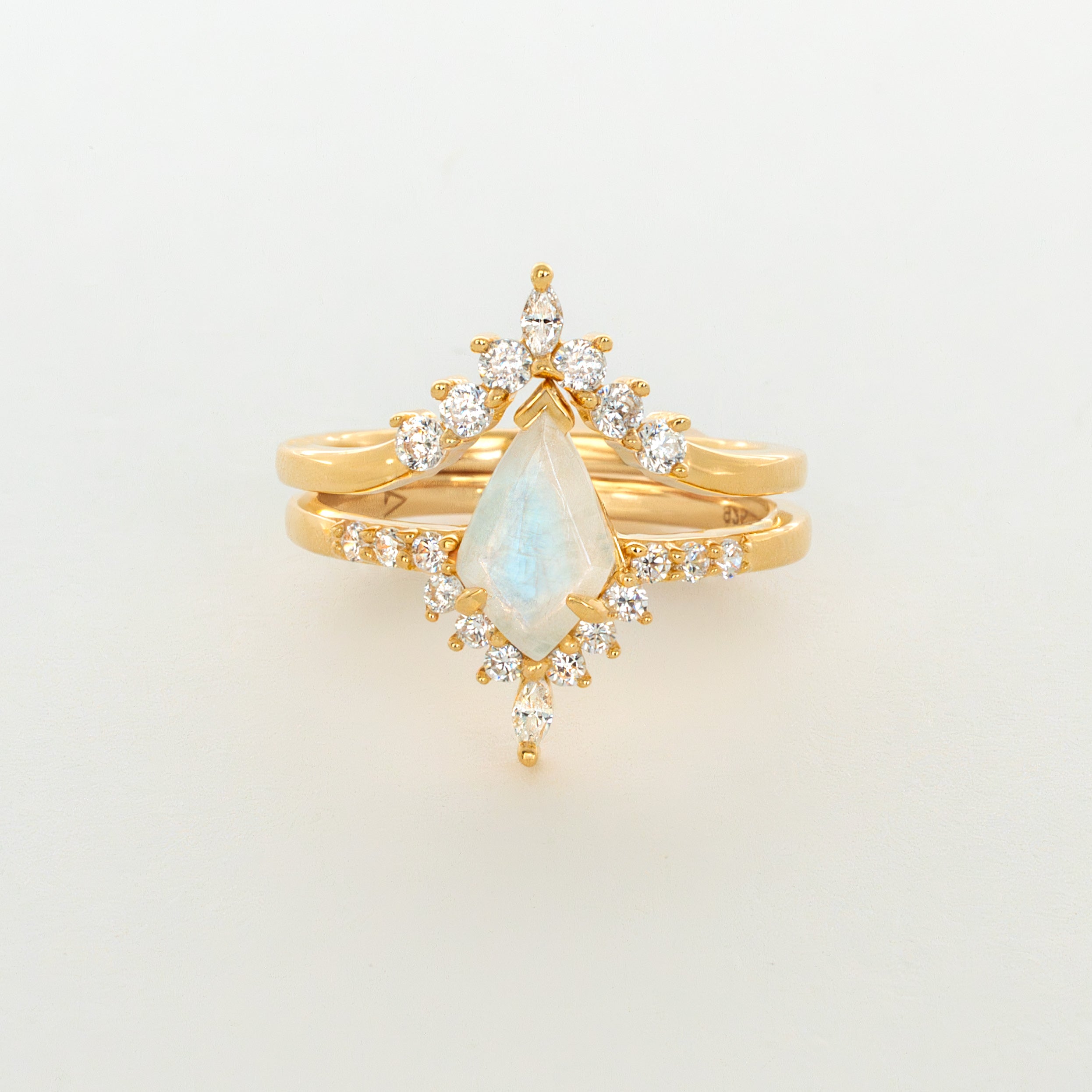Kite Moonstone Ring Set gold