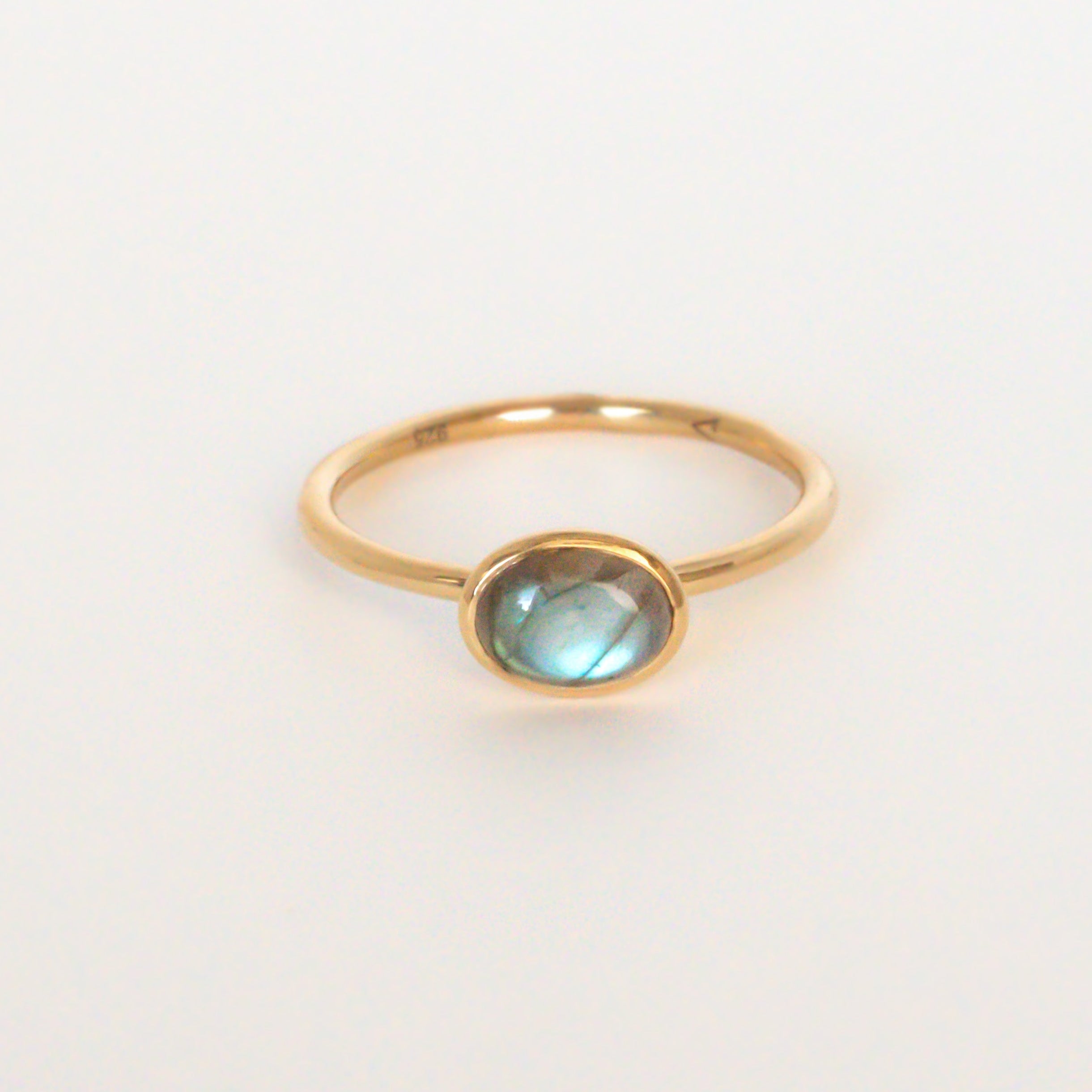 Dainty genuine labradorite ring gold, Green Blue Natural Labradorite gemstone ring, Birthstone Gifts for Wife Mom Sister Best friend