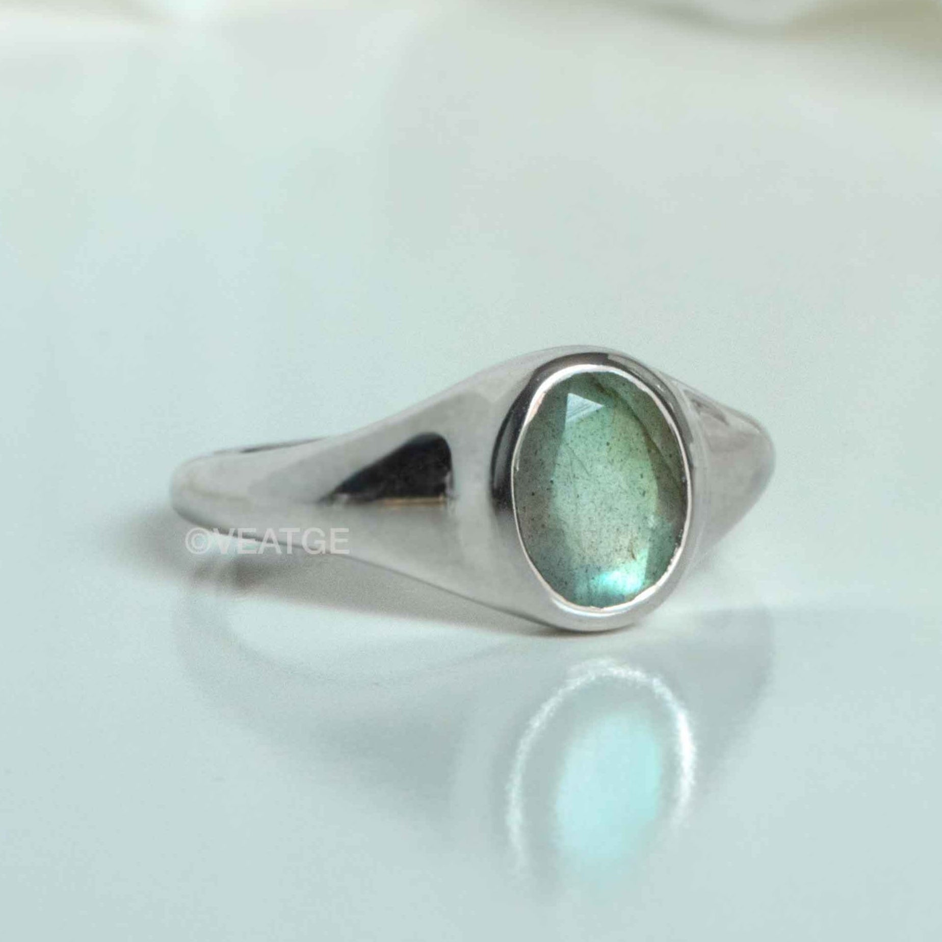 Signet Labradorite Ring silver Veatge