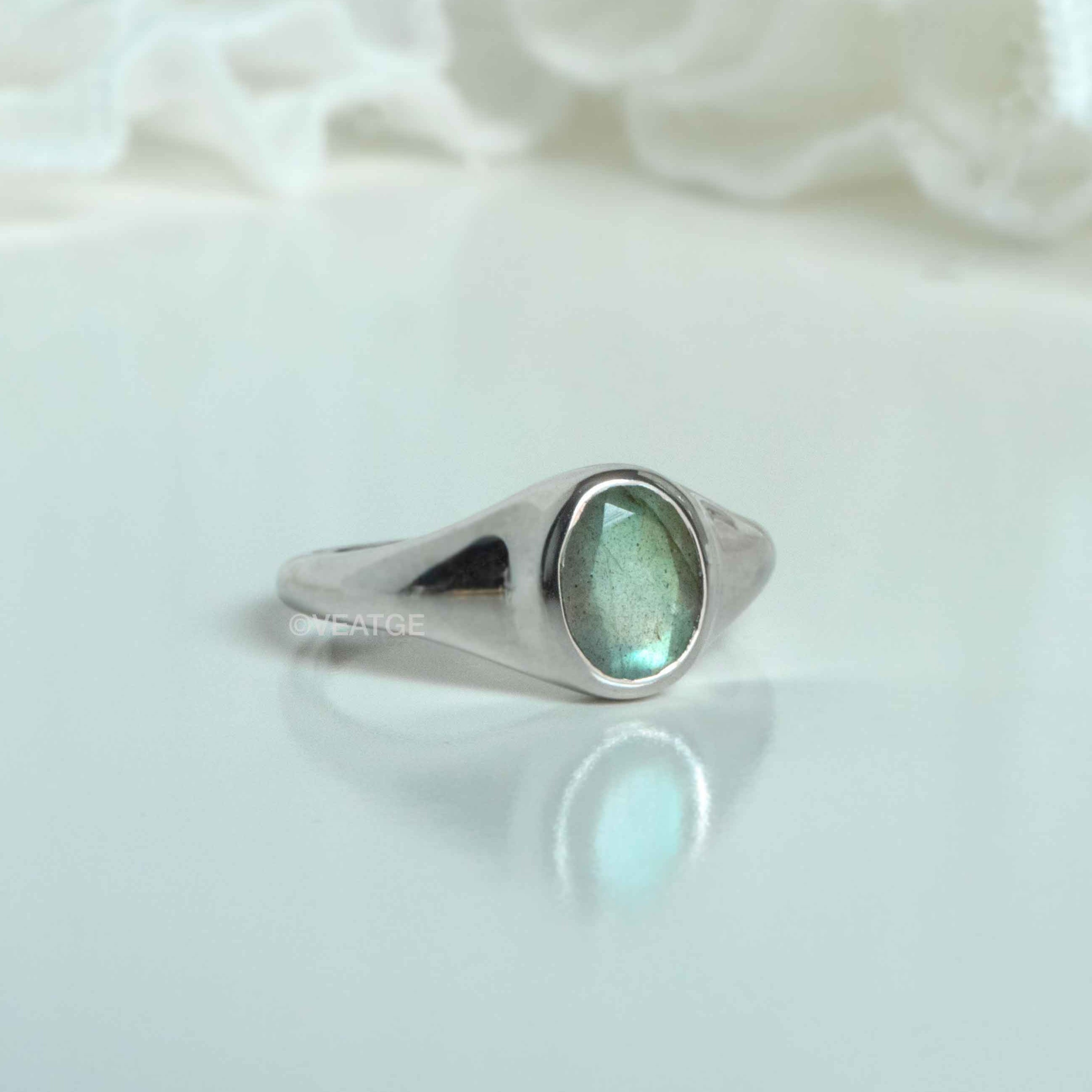 Signet Labradorite Ring silver Veatge