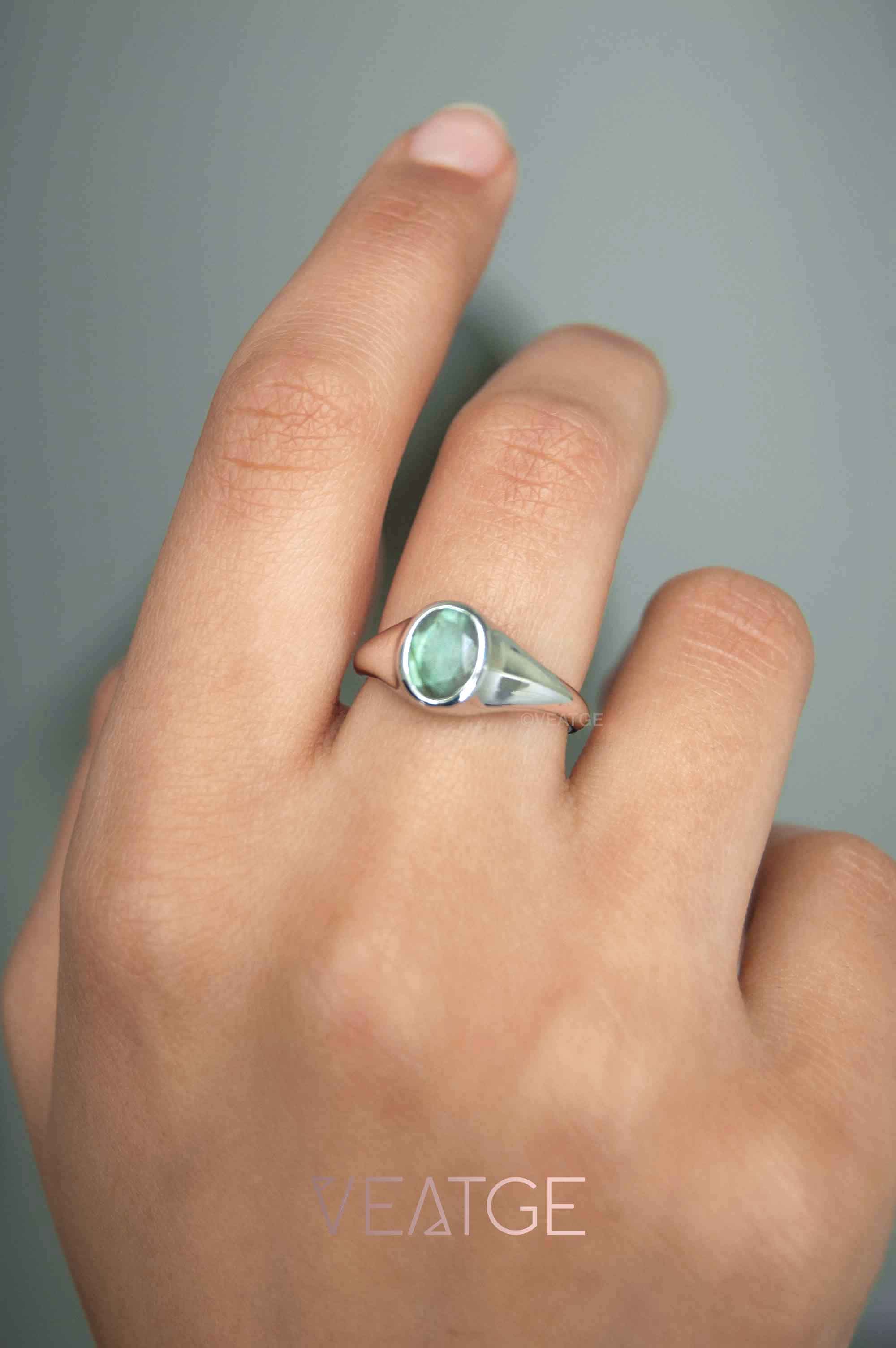 Signet Labradorite Ring silver Veatge