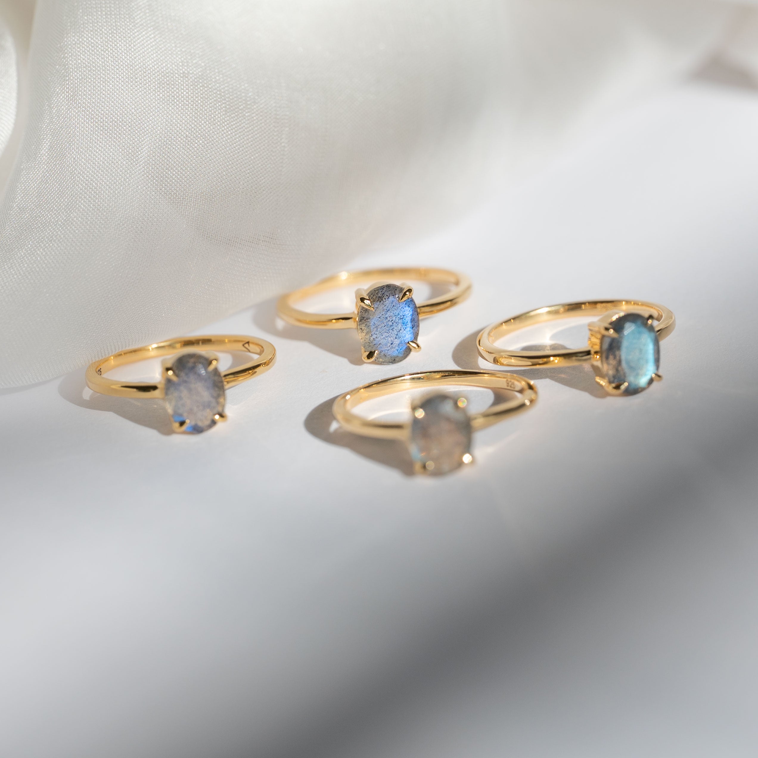 Dark Labradorite Ring - Signature Oval