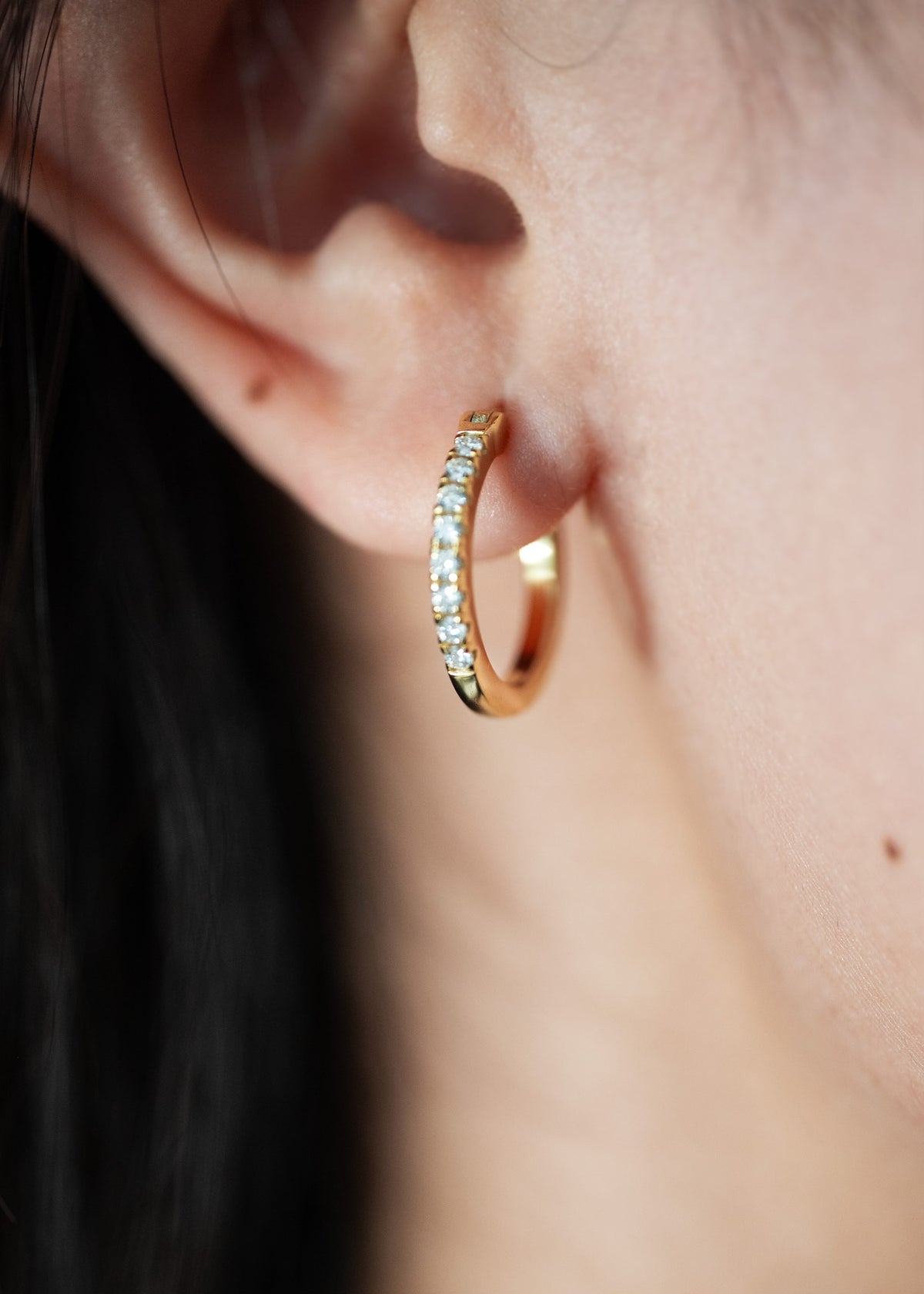 gold Diamond Hoops