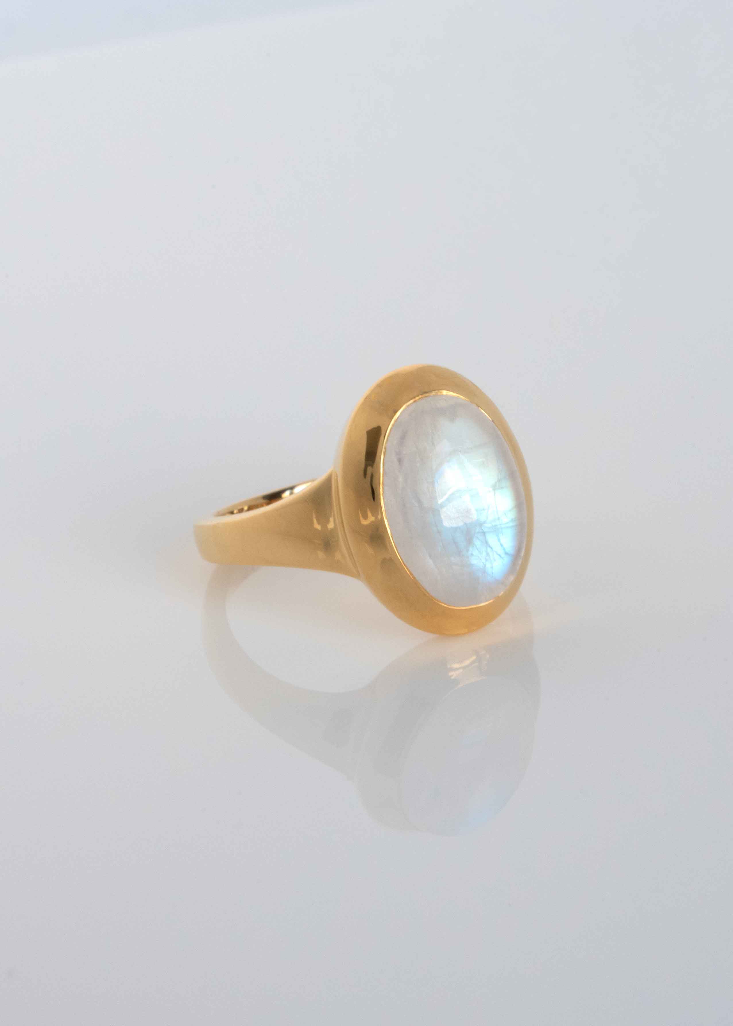 Large Moonstone Statement Ring Gold Vermeil Gifts for Women, New Mom Gift, Wedding Gift, Graduation Gift, New Beginning Gifts for Girls