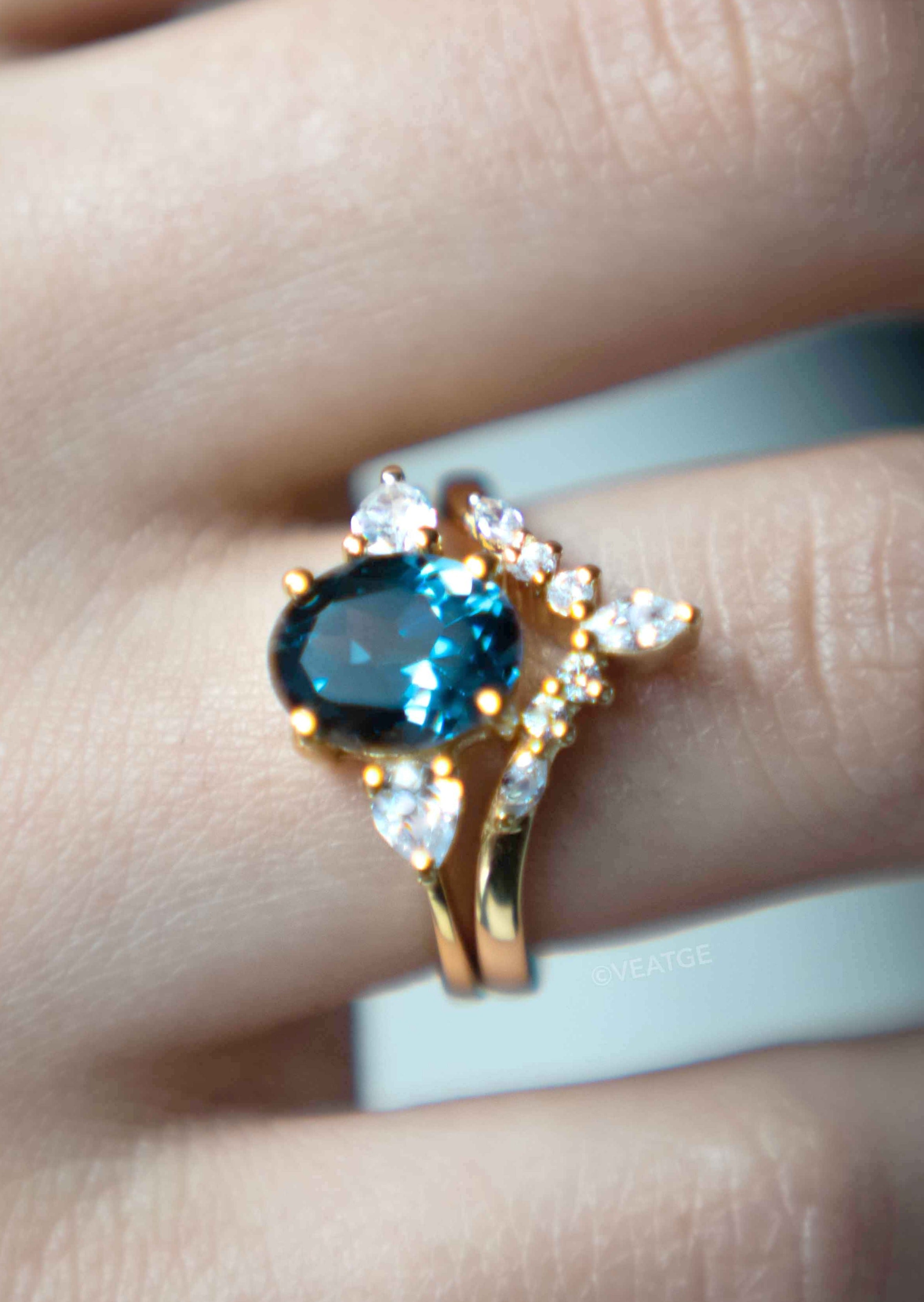 GENUINE LONDON BLUE TOPAZ RING