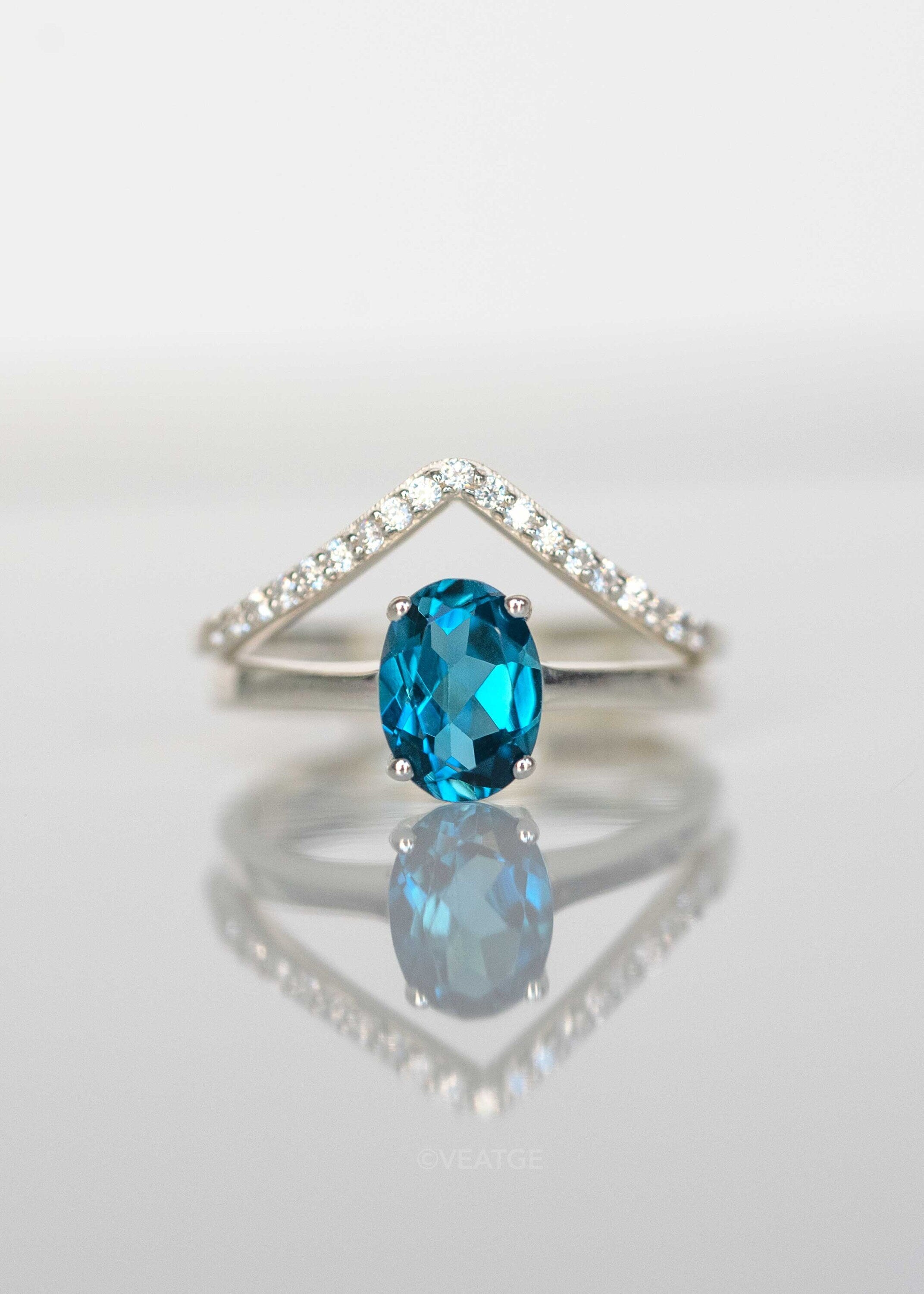 Signature Oval London Blue Topaz Ring Stack