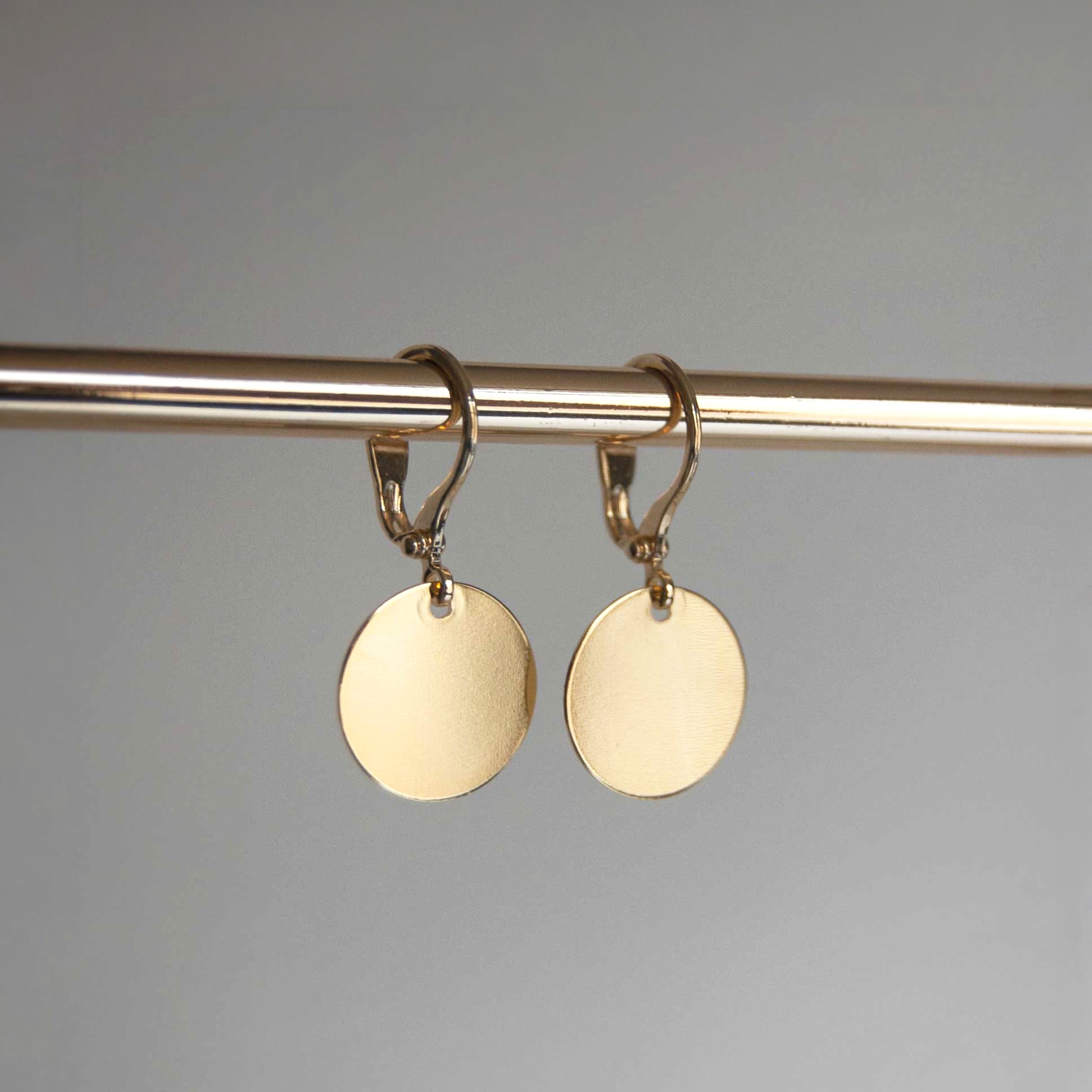 Gold Disc Earrings 14k Gold Filled